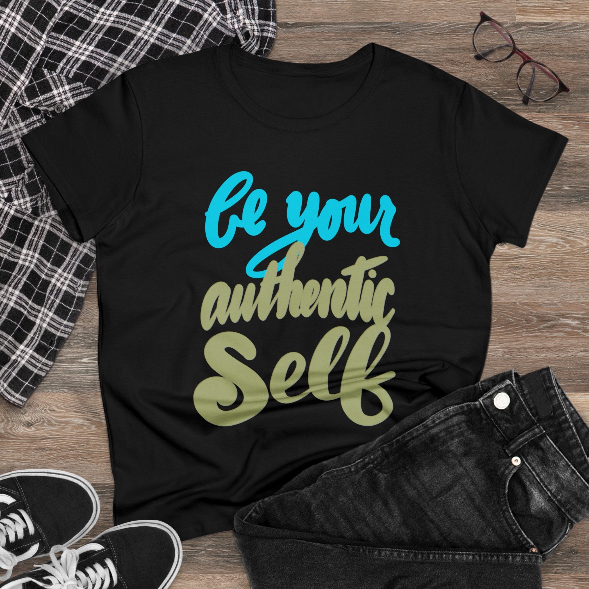 BE YOUR AUTHENTIC SELF Women's Midweight Cotton Tee