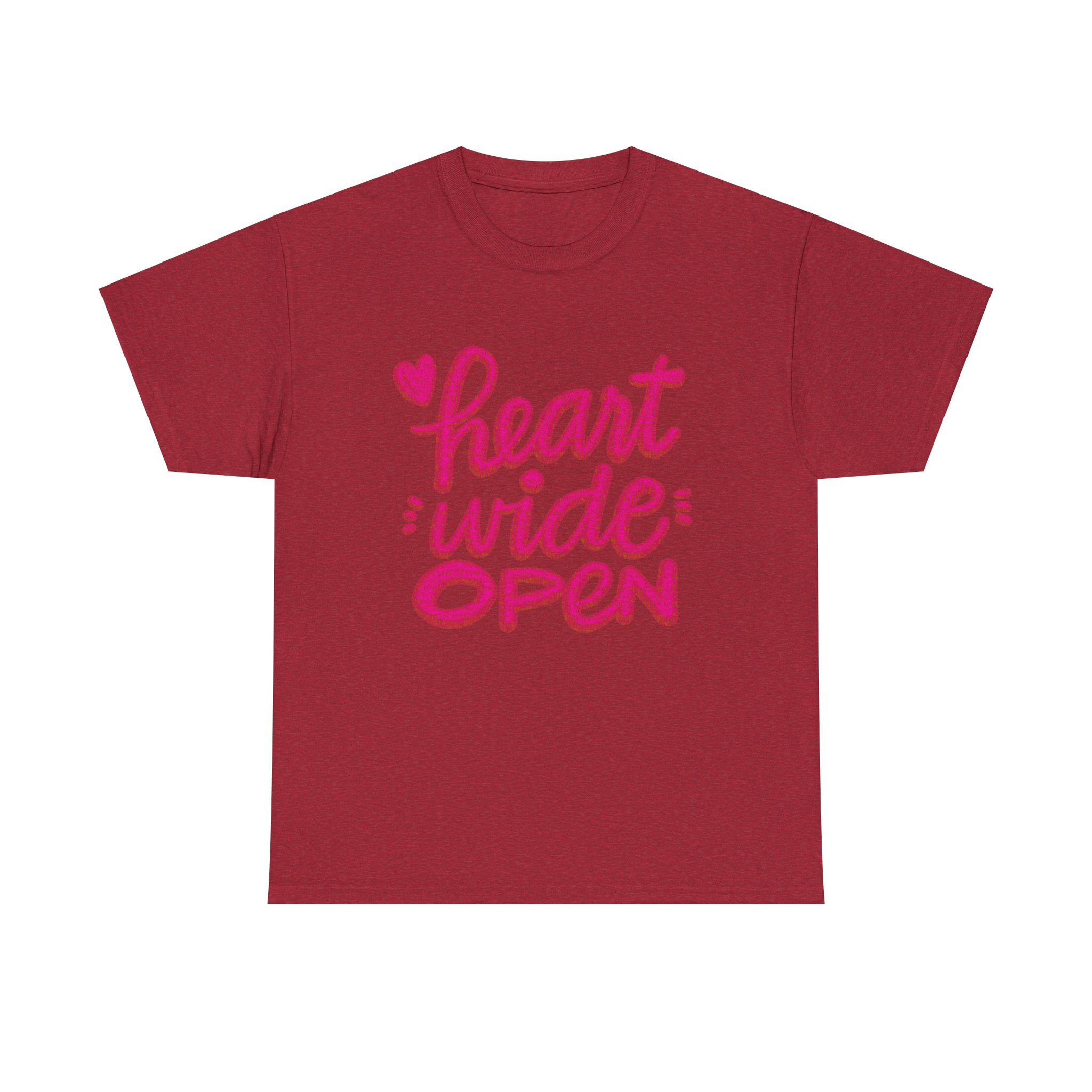 HEART WIDE OPEN - Handwritten Tee Shirt Design by Cecile