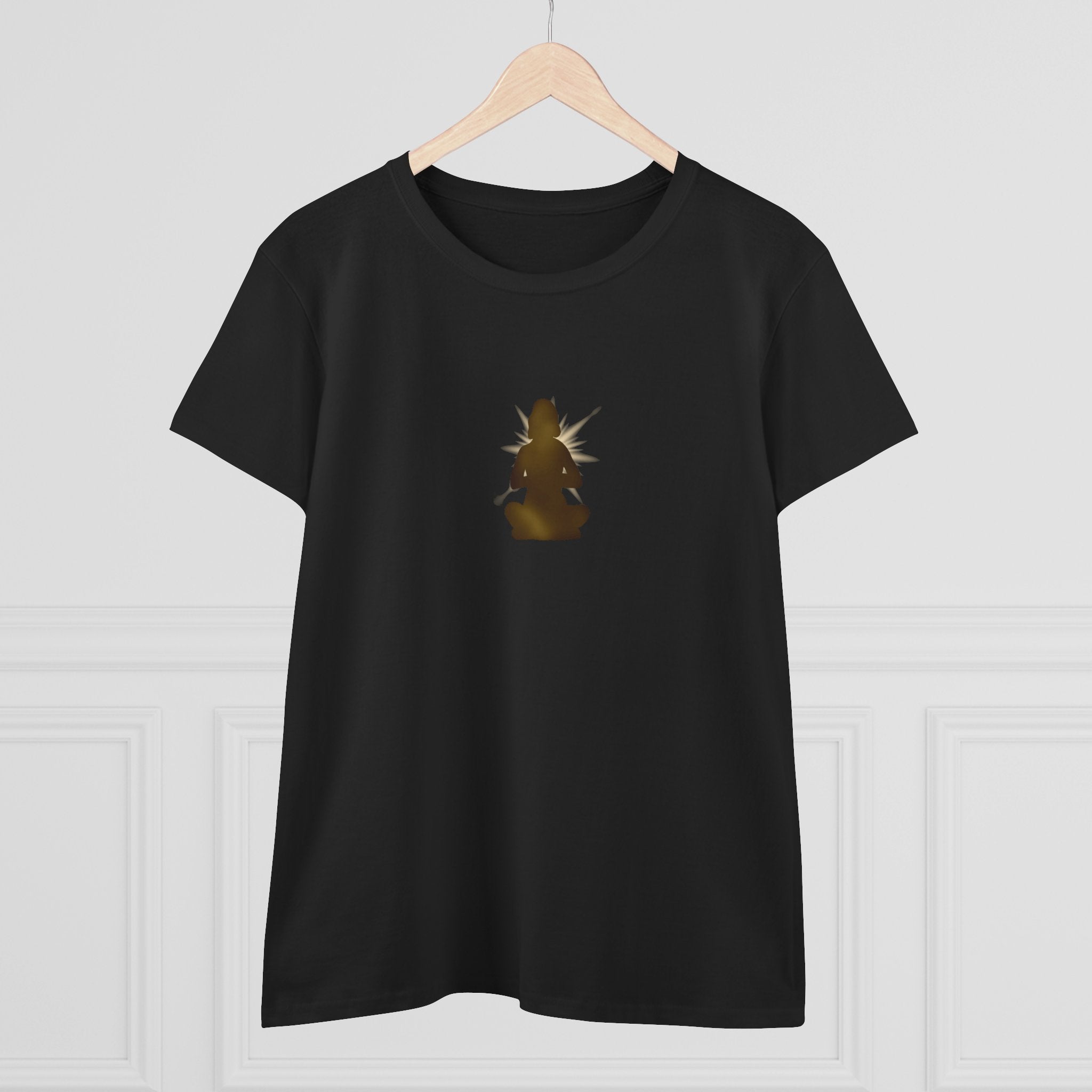Meditation Silhouette Tee — Women's Yoga Cotton T‑Shirt