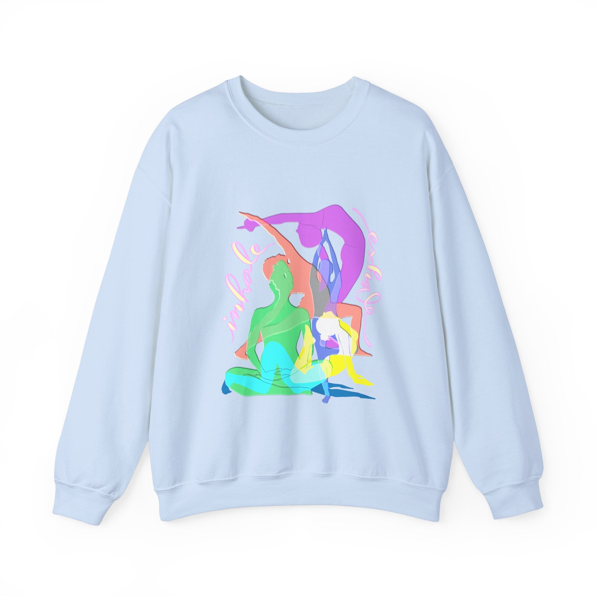 Inhale Exhale Yoga Sweatshirt - Unisex Heavy Blend™ Crewneck for Mindfulness and Relaxation