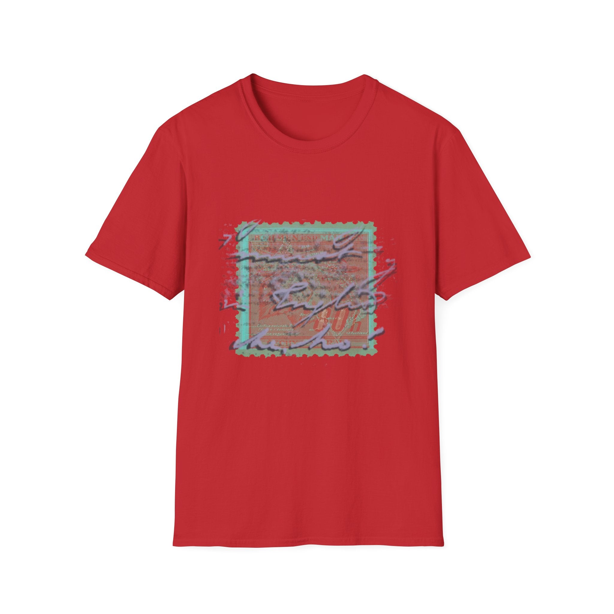 Vintage Postage Stamp Graphic Tee – Handwritten Script Design