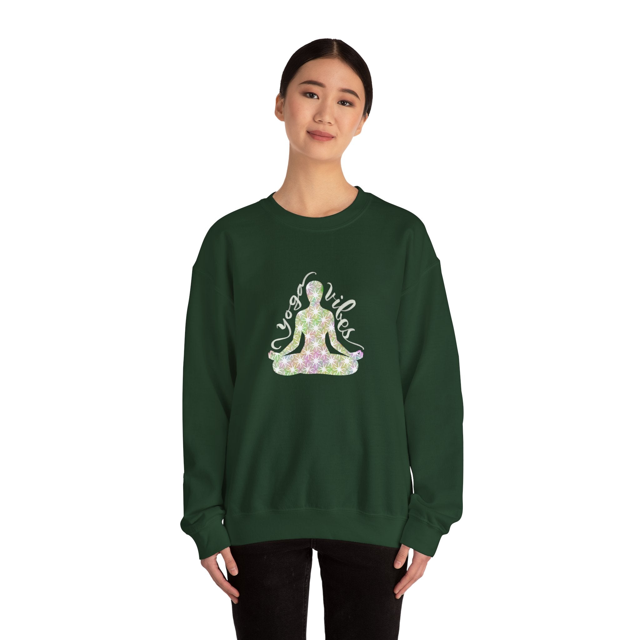 Meditation Yoga Sweatshirt — Peaceful Lotus Pose Graphic Crewneck