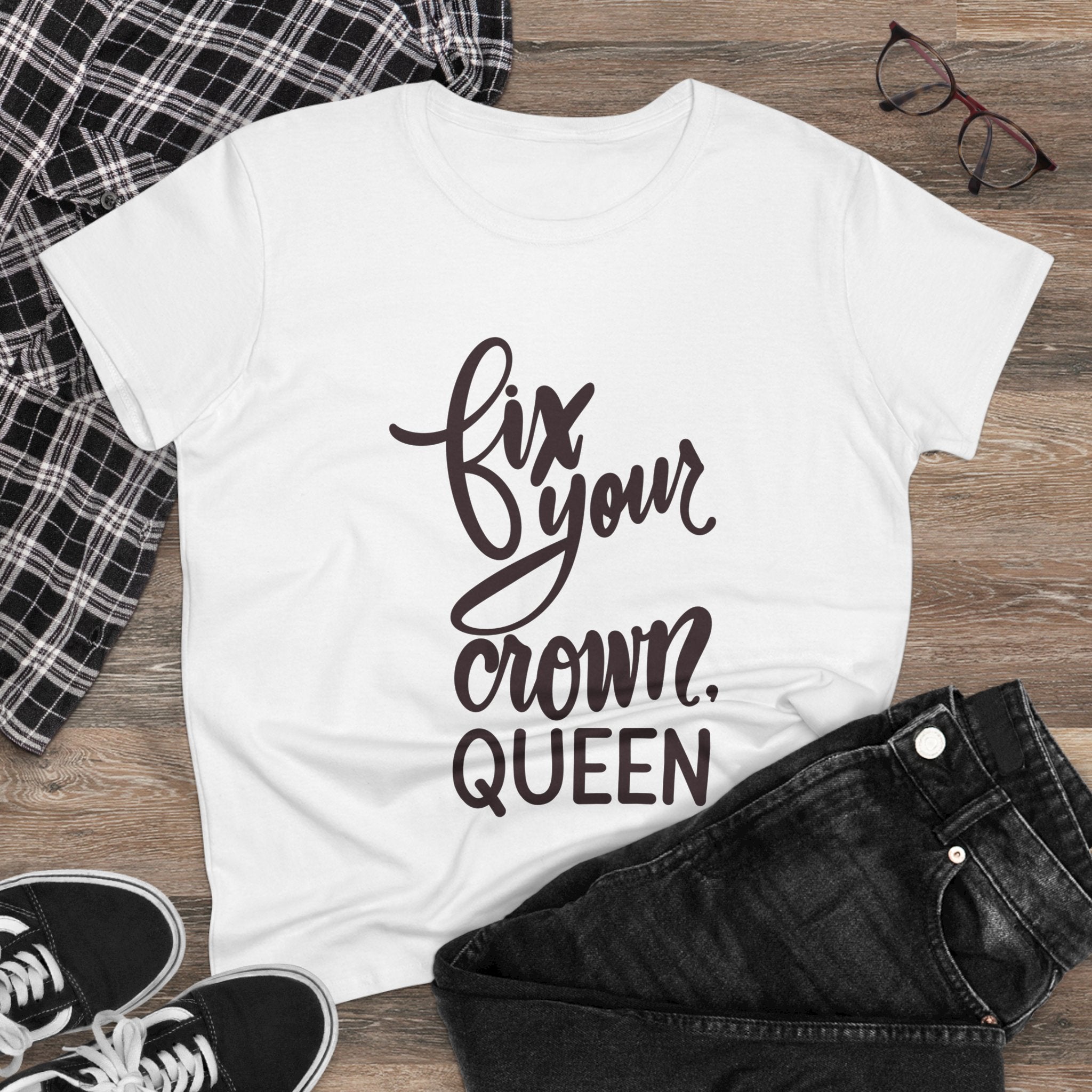Empowering Women's Tee - "Fix Your Crown, Queen"