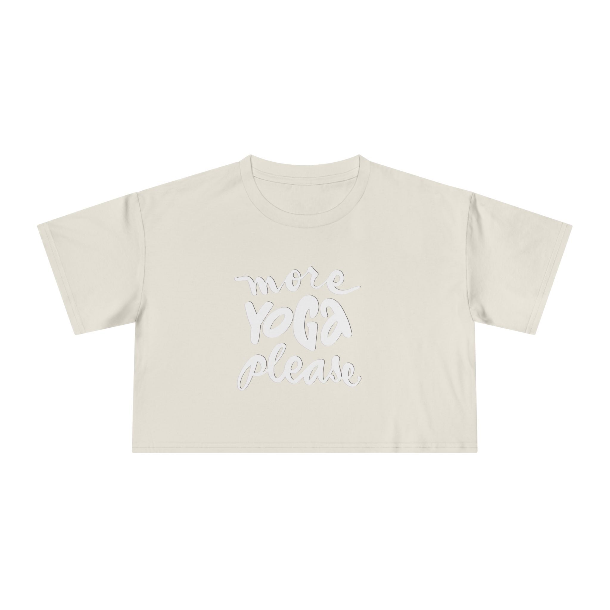 Women's Yoga Crop Tee - 'More Yoga Please'