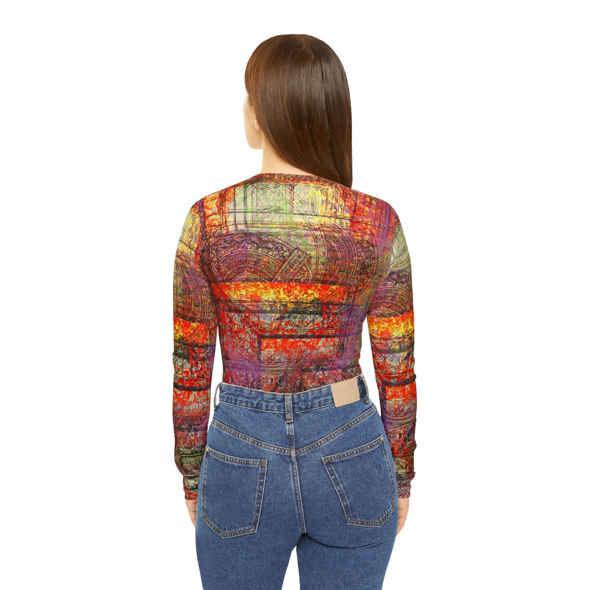Women's Long Sleeve V-neck Shirt (AOP)