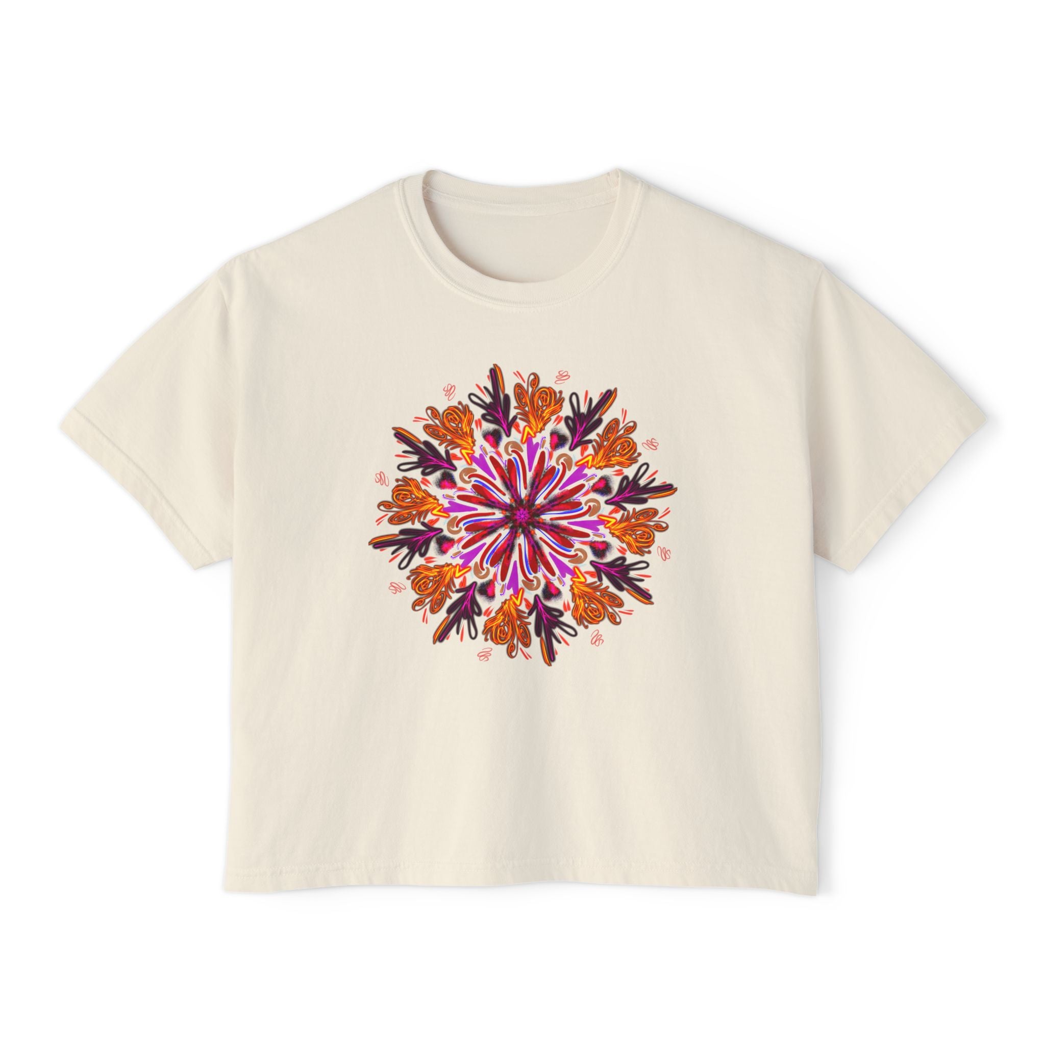 Floral Boxy Tee for Women - Bohemian Style T-Shirt