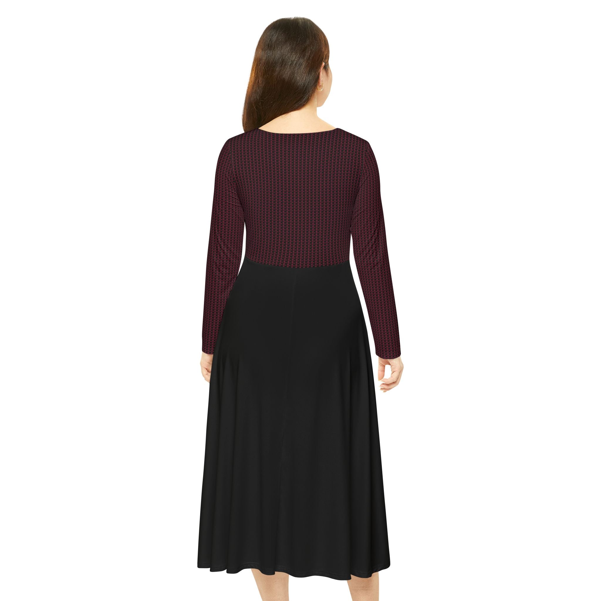 MODERN HOUNDSTOOTH Women's Long Sleeve Dress