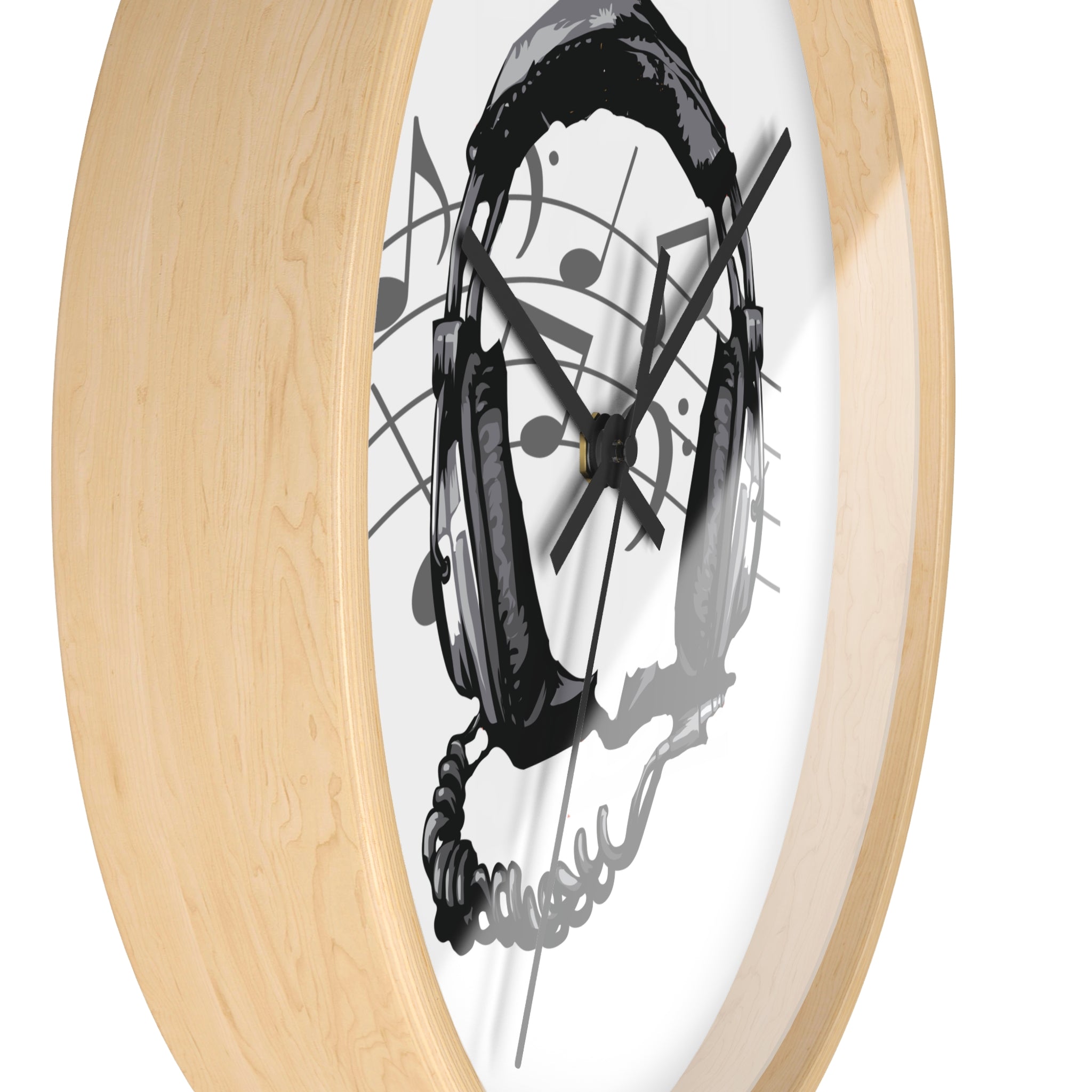 Music Lover's Wall Clock, Headphones Home Decor, Unique Gift for Musicians, Music Room Accessories, Stylish Timepiece
