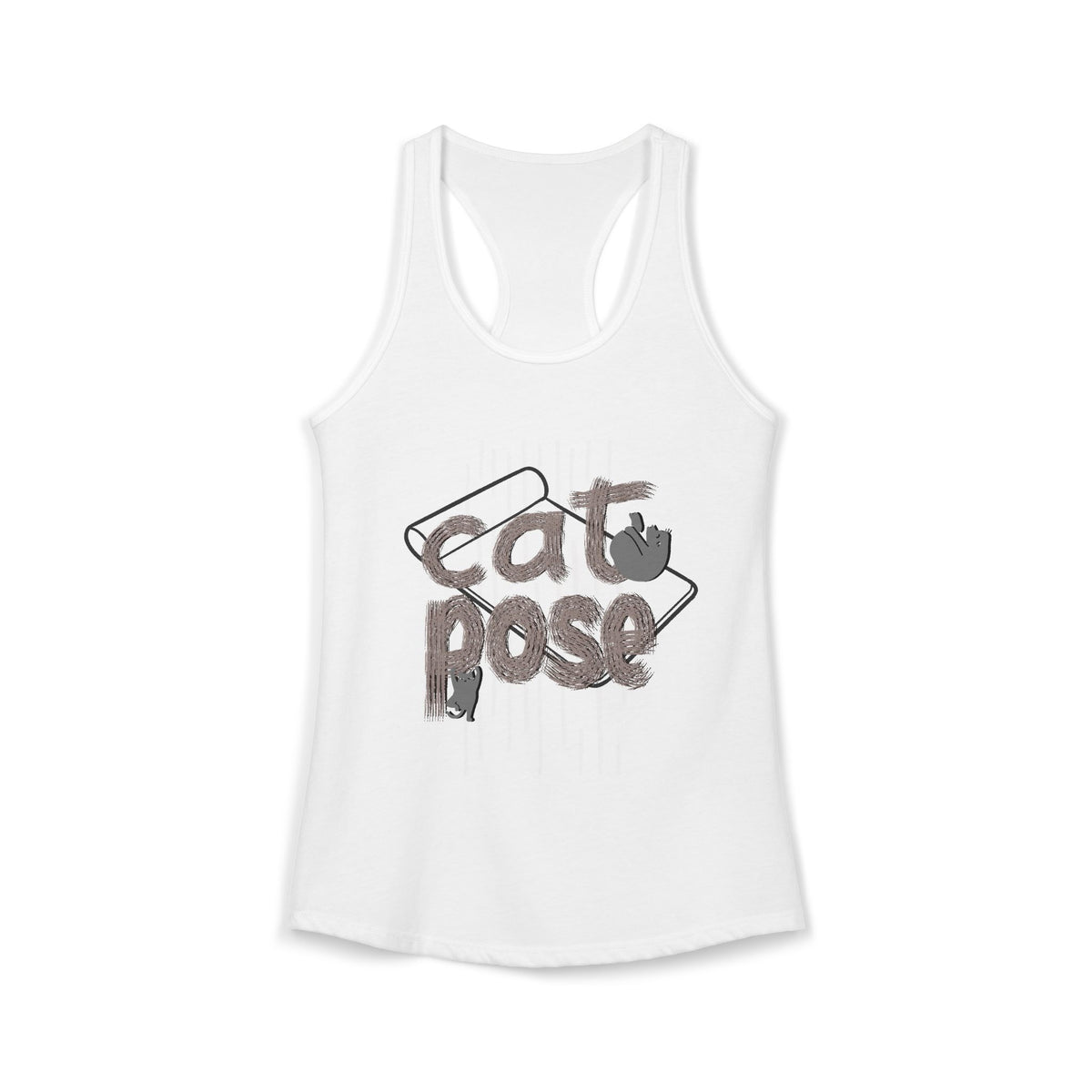 Cat Pose Women's Ideal Racerback Tank