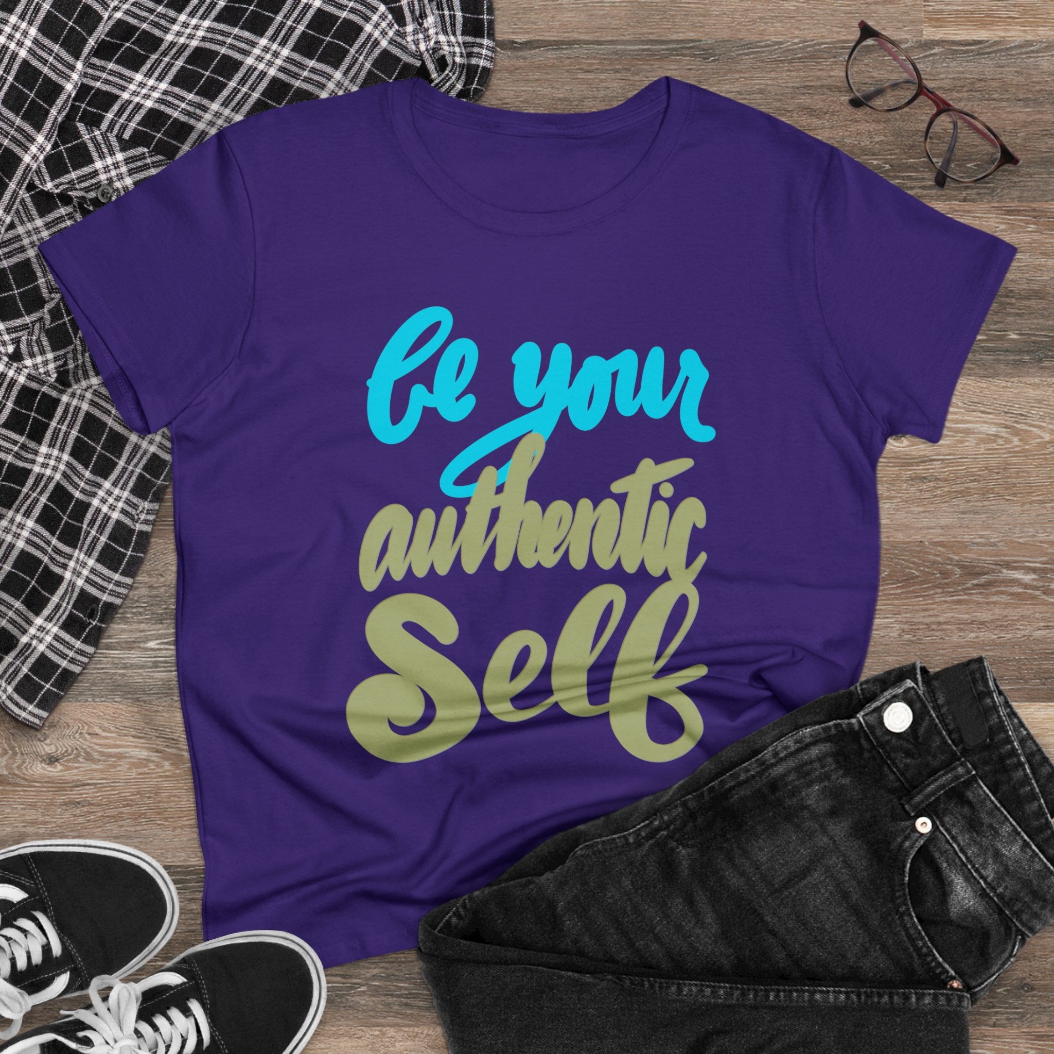 BE YOUR AUTHENTIC SELF Women's Midweight Cotton Tee
