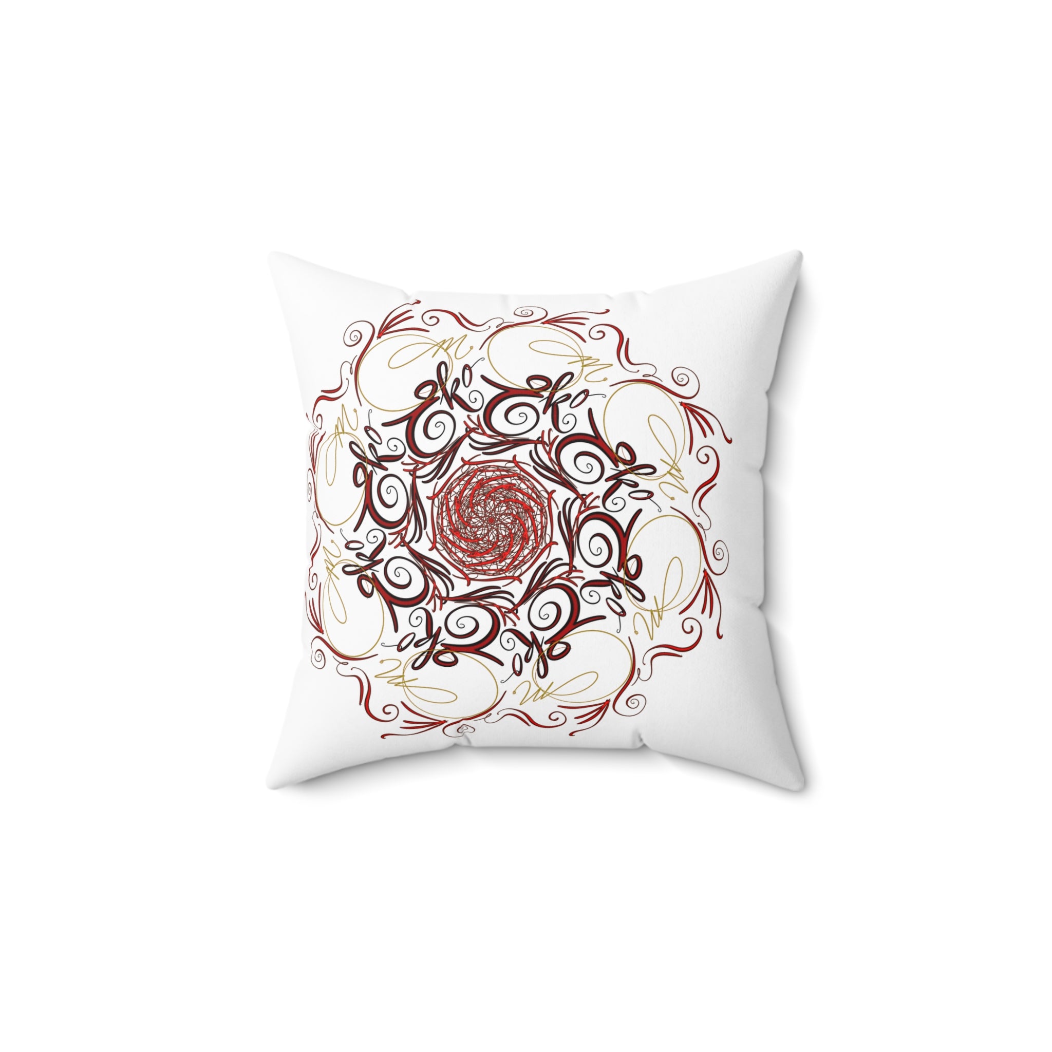 Boho OM EKO Hand Drawn Decorative Pillow - Cozy Home Decor for Relaxation