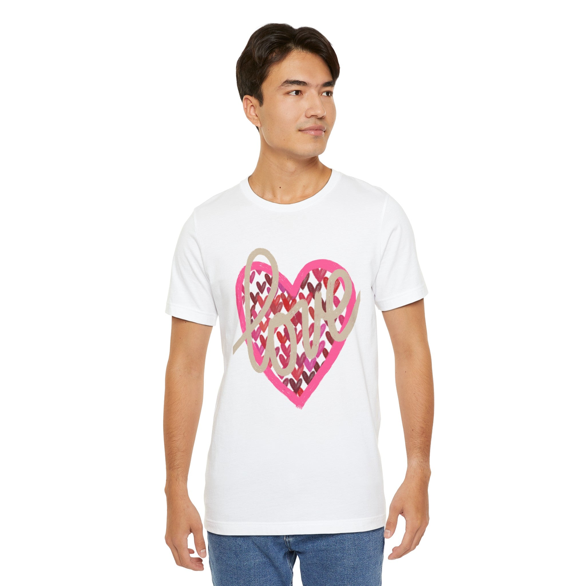 LOVE AND HEARTS Unisex Jersey Short Sleeve Tee