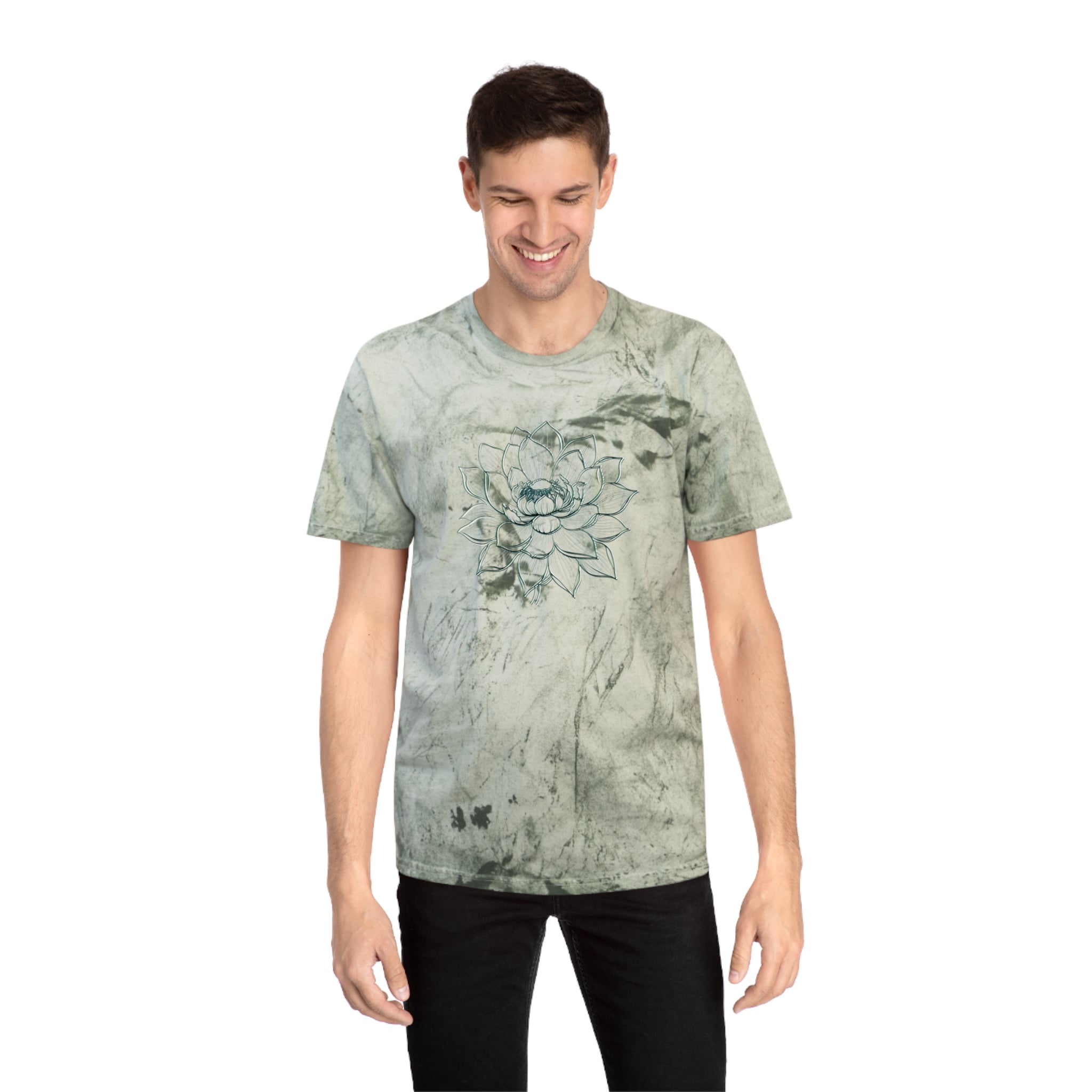 Lotus Flower Unisex Tie-Dye T-Shirt - Perfect for Mindfulness, Spring Celebrations & Casual Wear