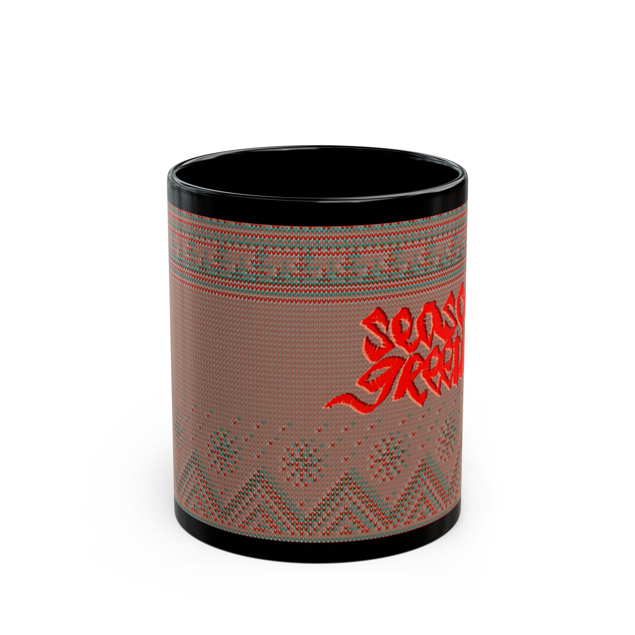 COZY CHRISTMAS SWEATER Black Mug (11oz)