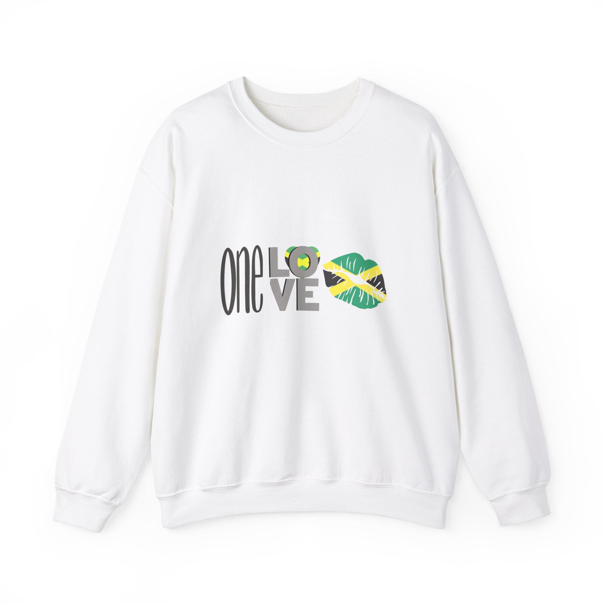 One Love Crewneck Sweatshirt - Unisex Heavy Blend with Tropical Vibe - Perfect for Celebrations and Everyday Comfort