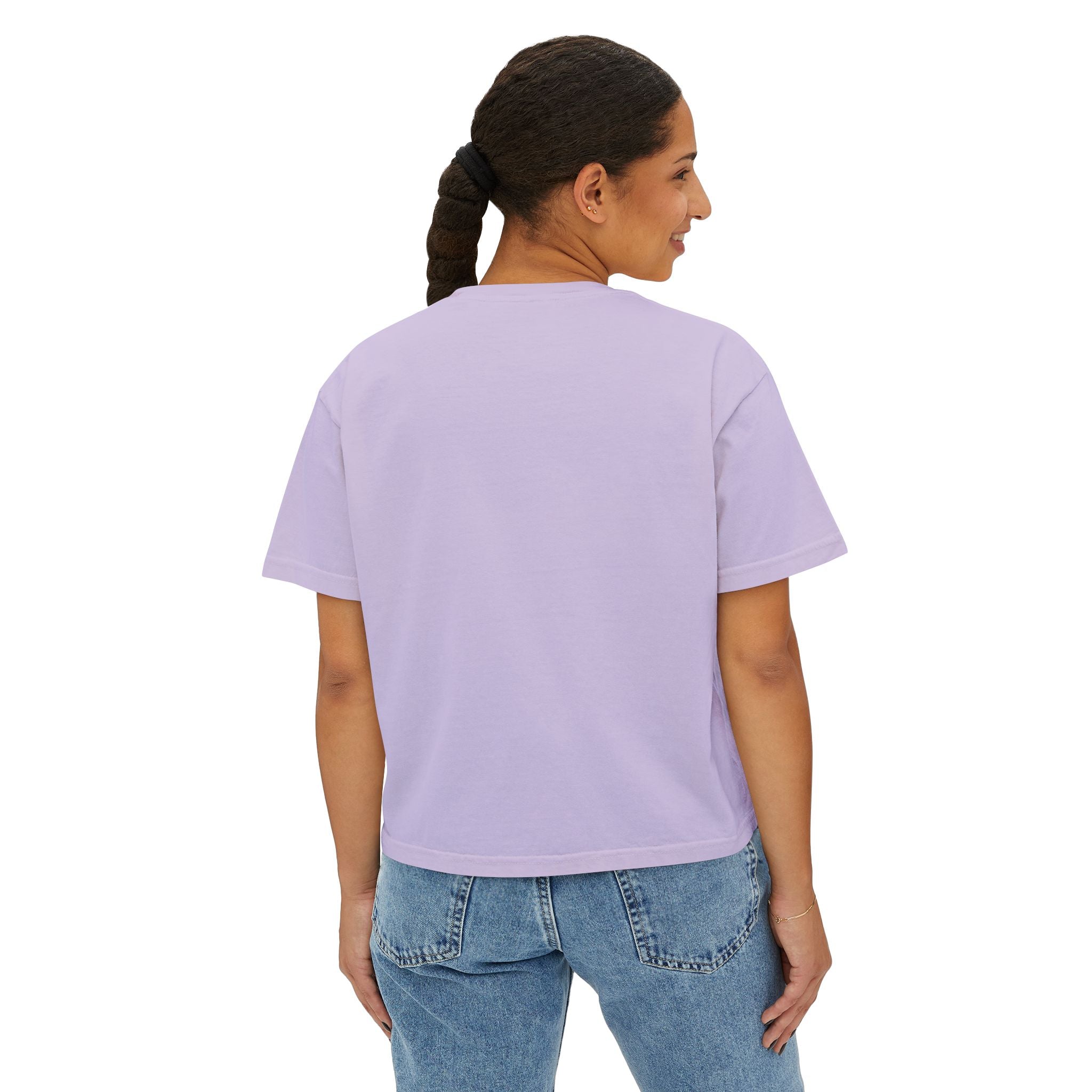 Chic Women's Boxy Tee - Modern Abstract Design