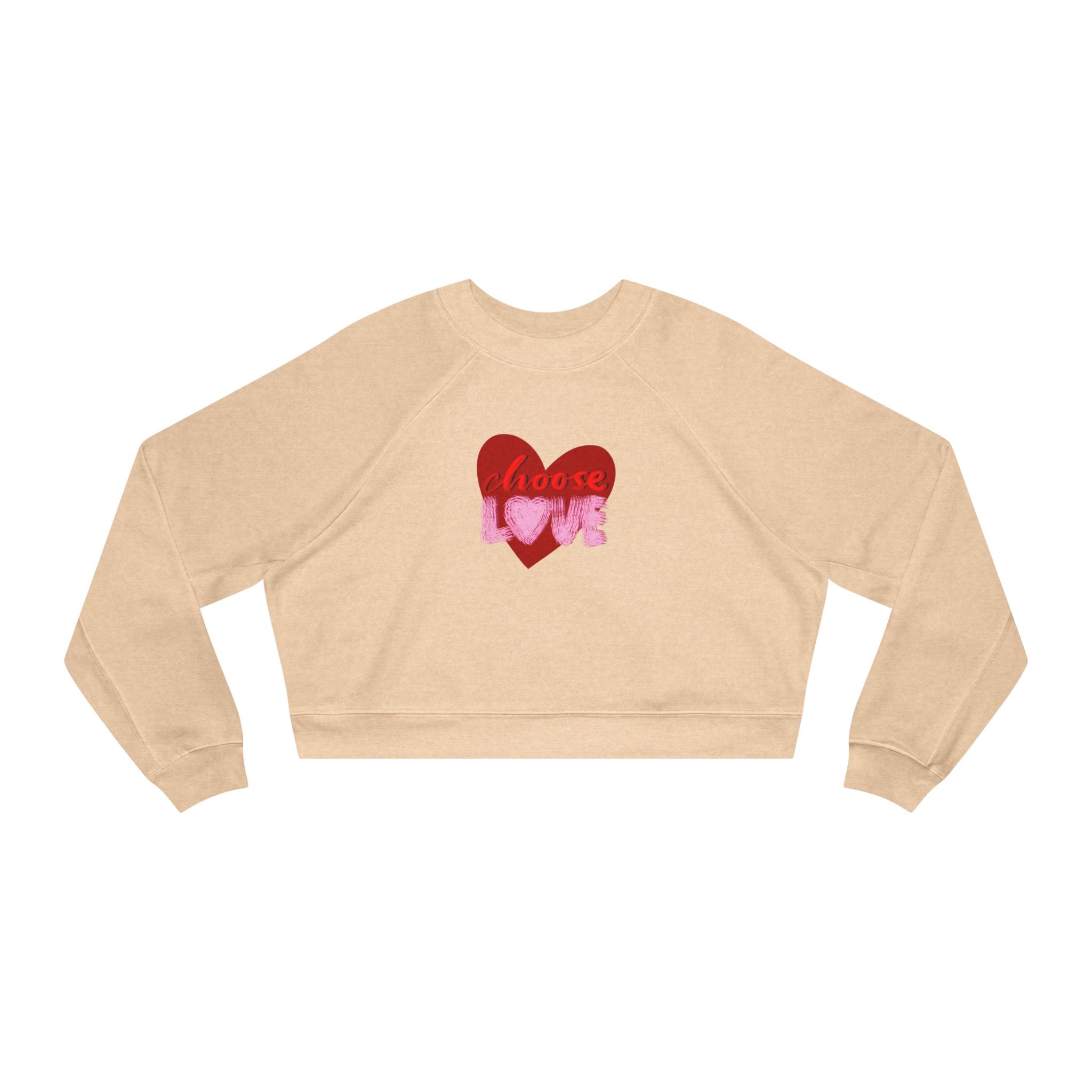 Choose Love Women's Cropped Fleece Pullover - Stylish & Comfortable