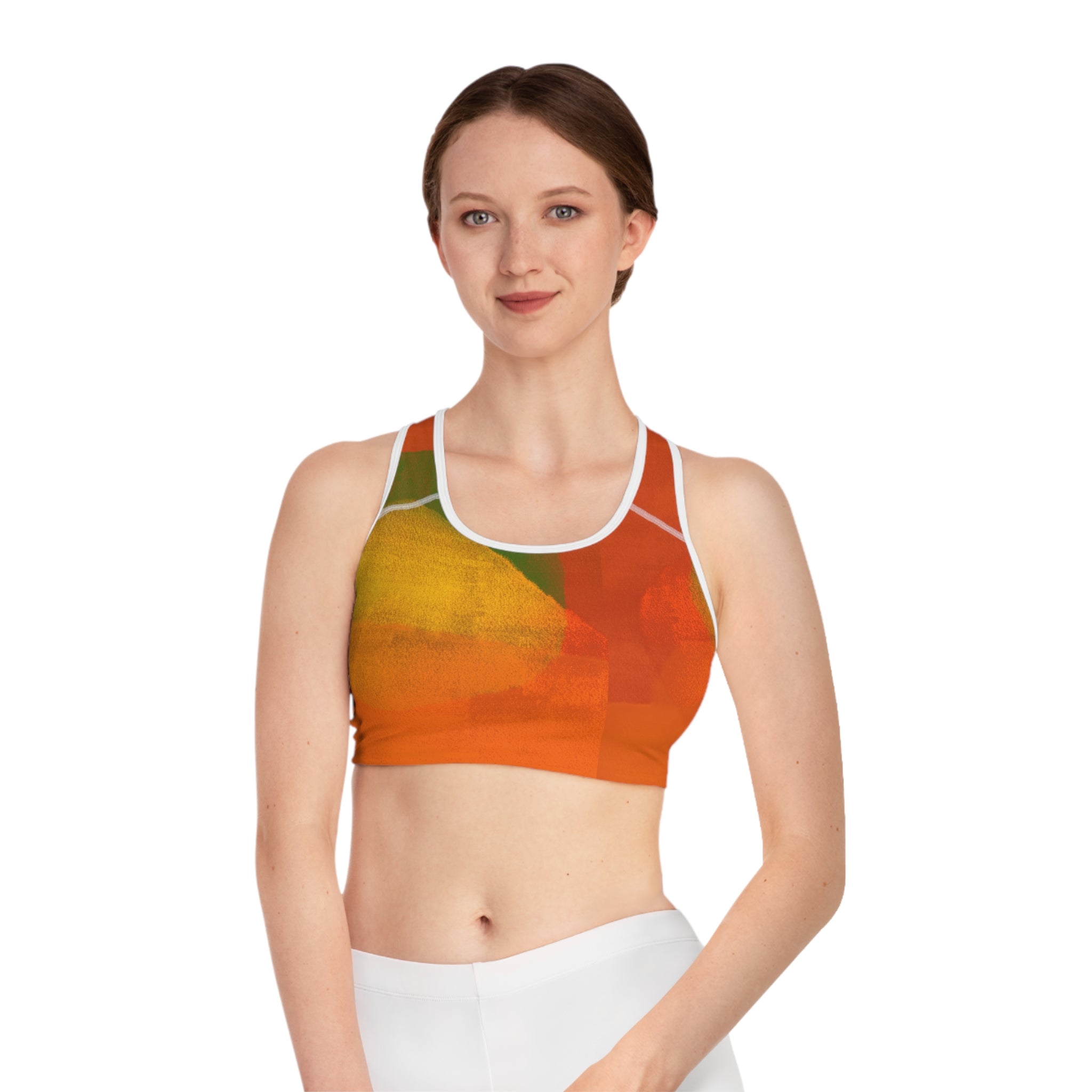 Vibrant Abstract Pattern Sports Bra for Active Women