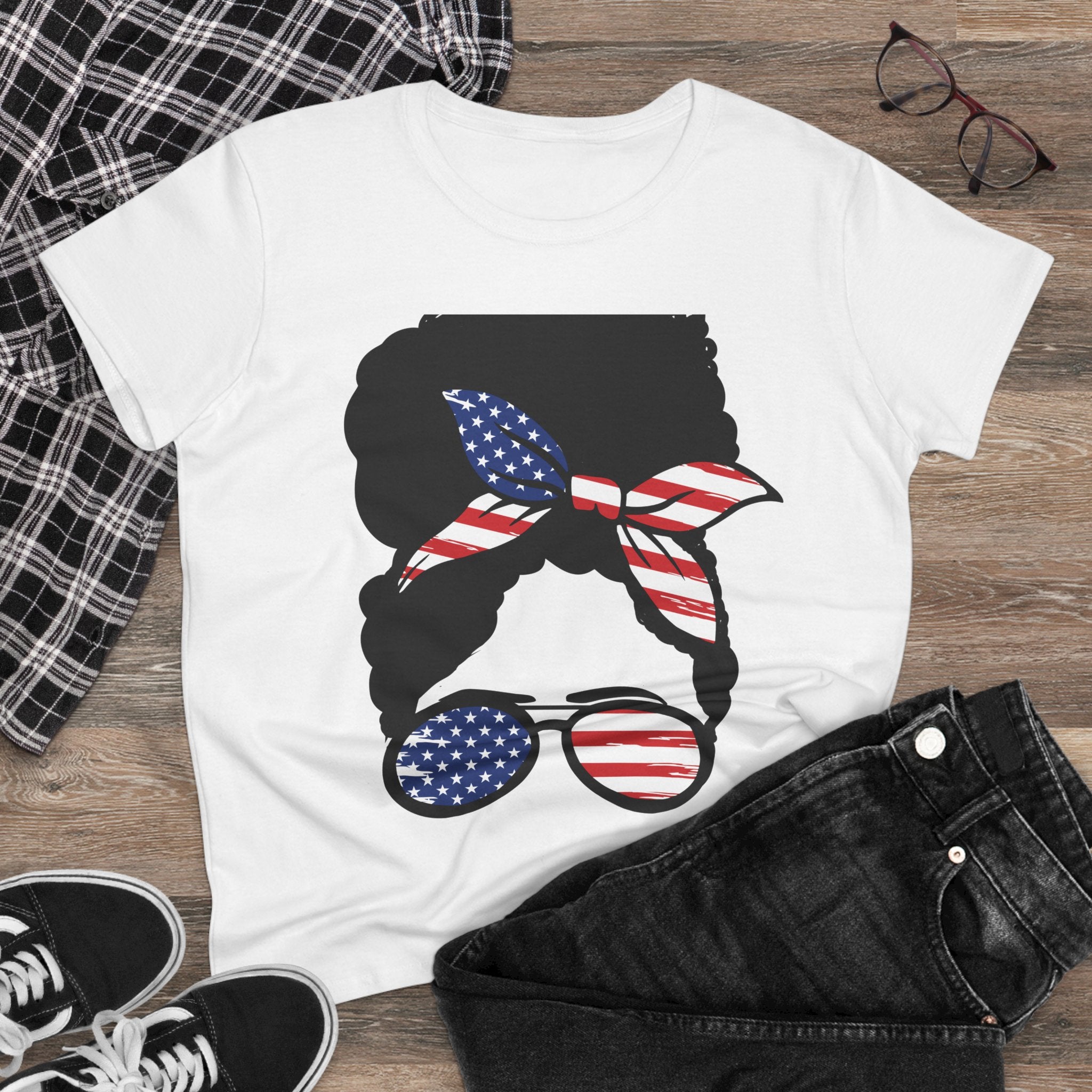 Cotton Tee with Americana Design