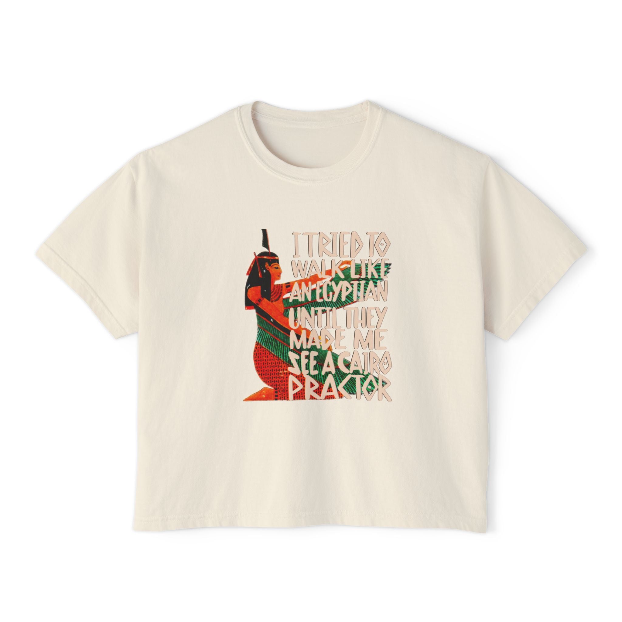 Funny Women's Boxy Tee - Egyptian Humor Graphic - Perfect for Casual Outfits and Gifts