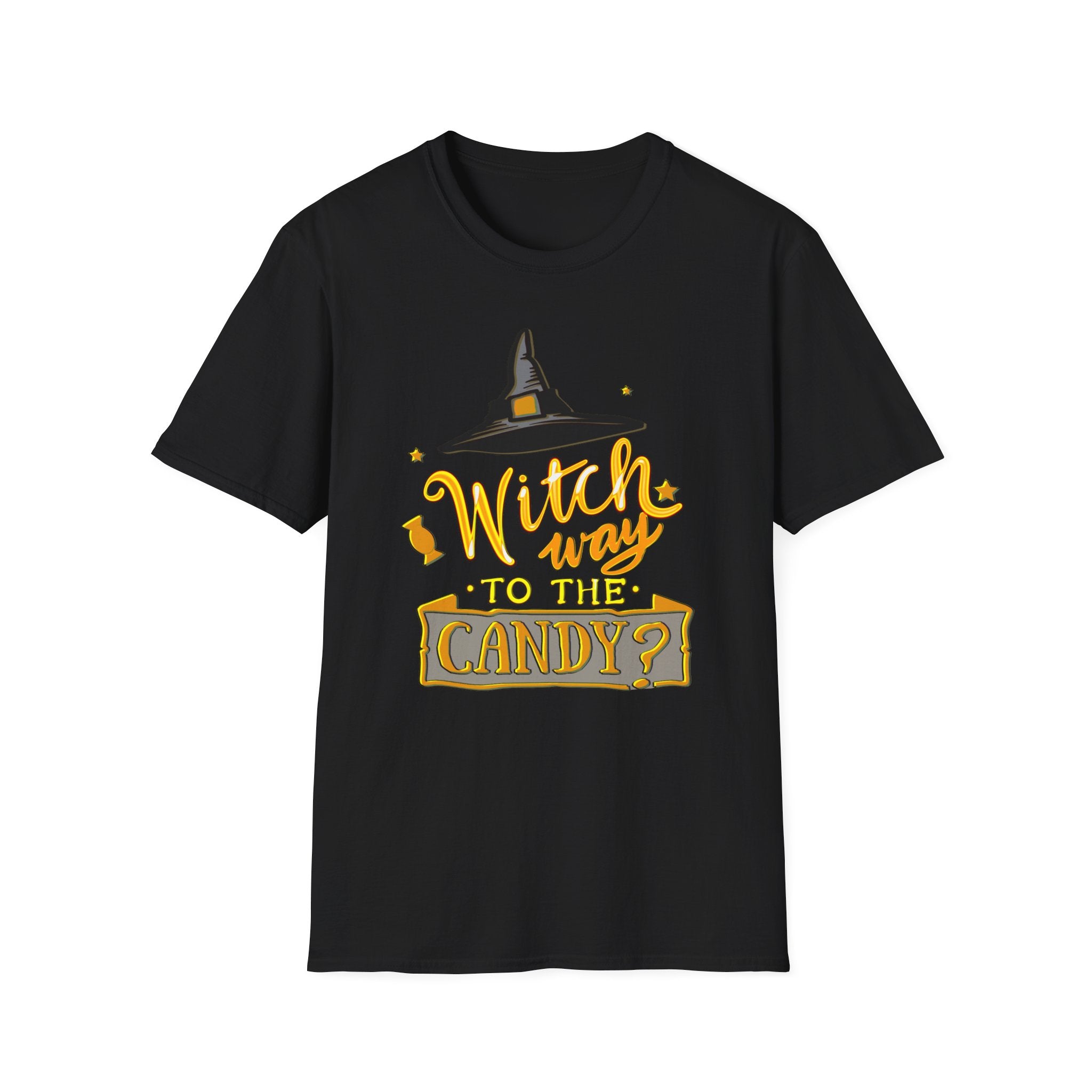 WITCH WAY TO THE CANDY? HALLOWEEN Softstyle T-Shirt