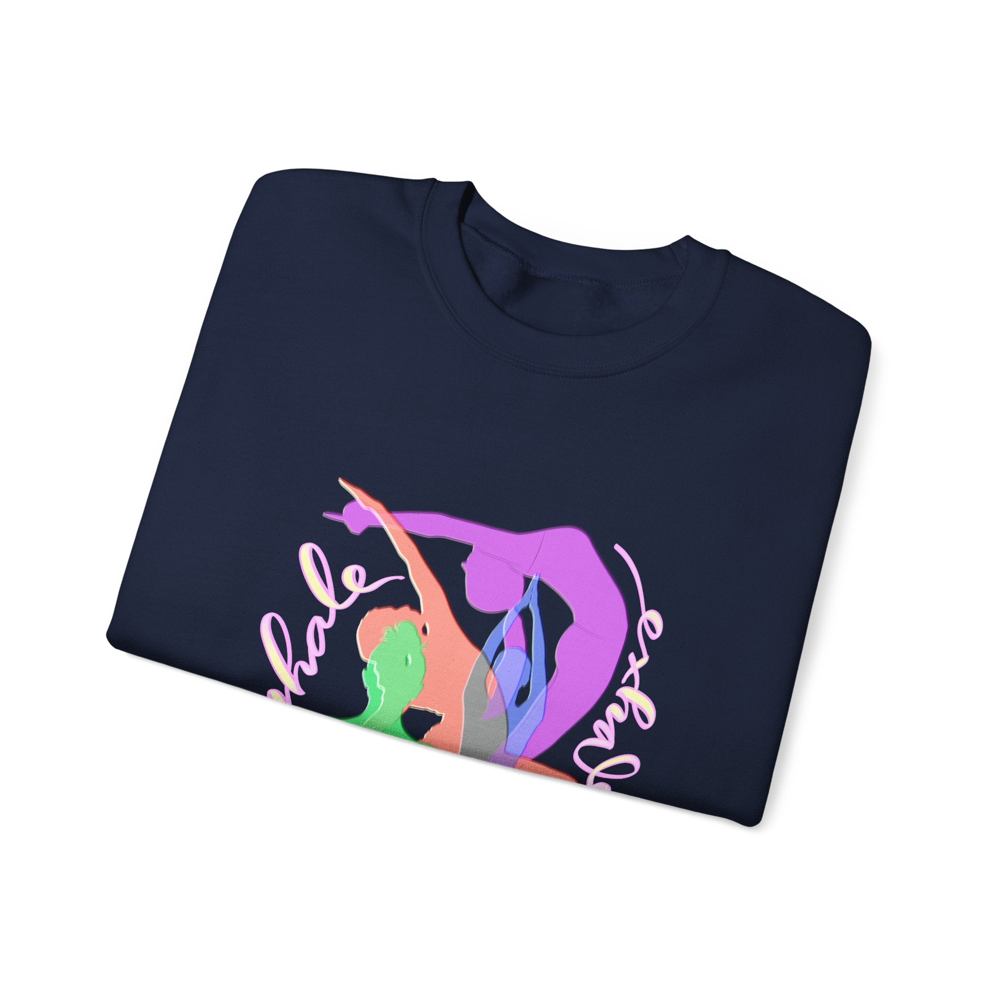 Inhale Exhale Yoga Sweatshirt - Unisex Heavy Blend™ Crewneck for Mindfulness and Relaxation
