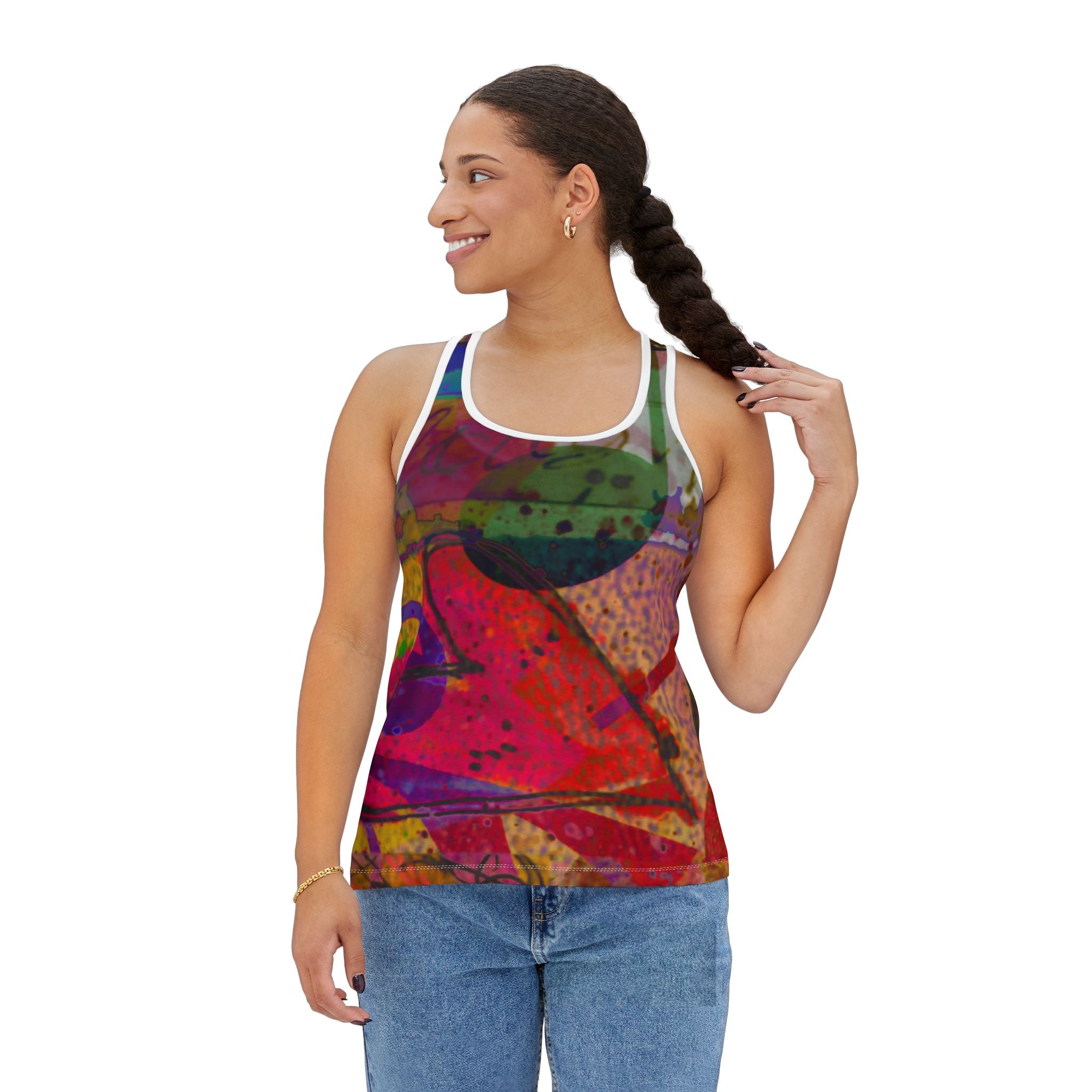 Vibrant Abstract Women’s Tank Top - Colorful Summer Wear