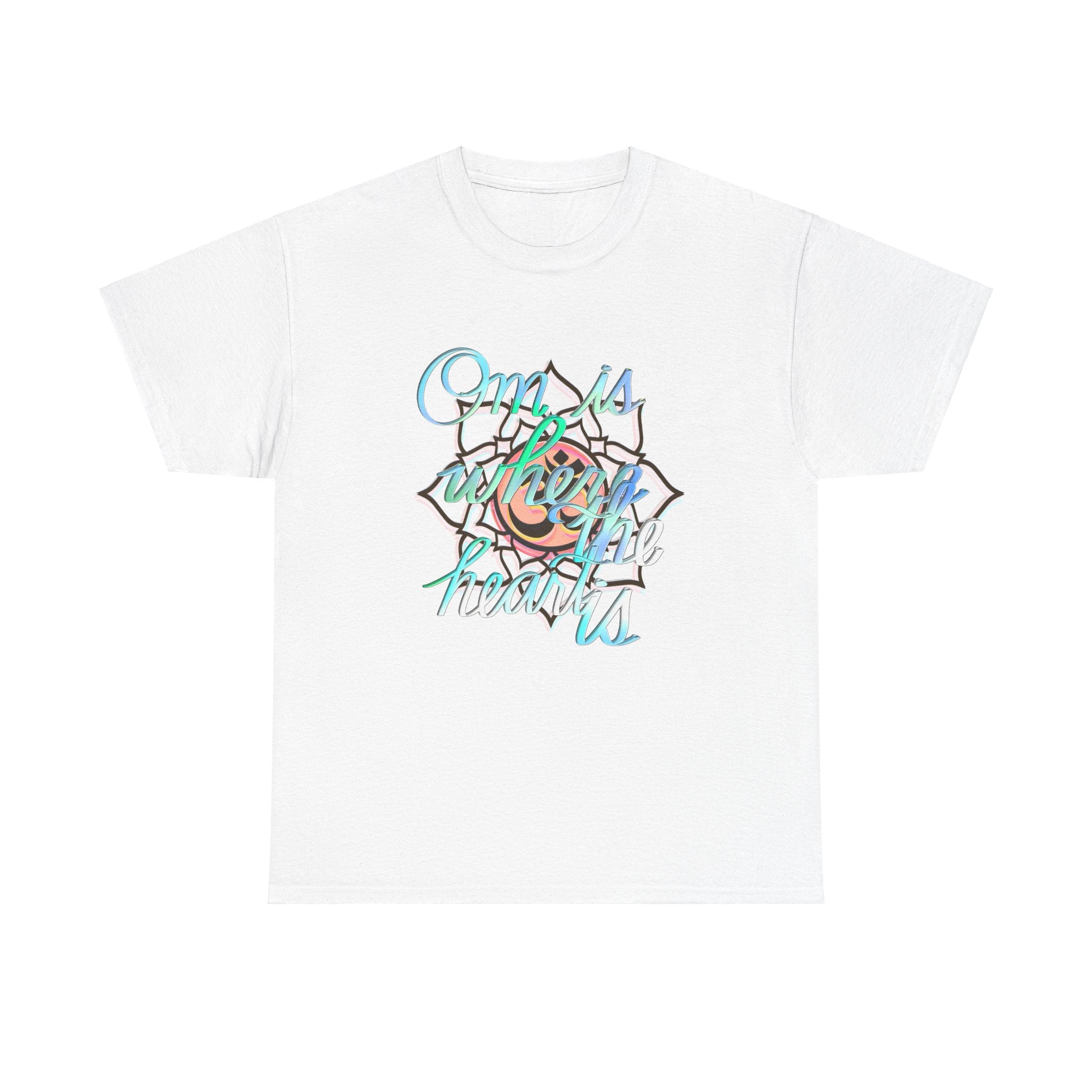 OM IS WHERE THE HEART IS Unisex Heavy Cotton Tee