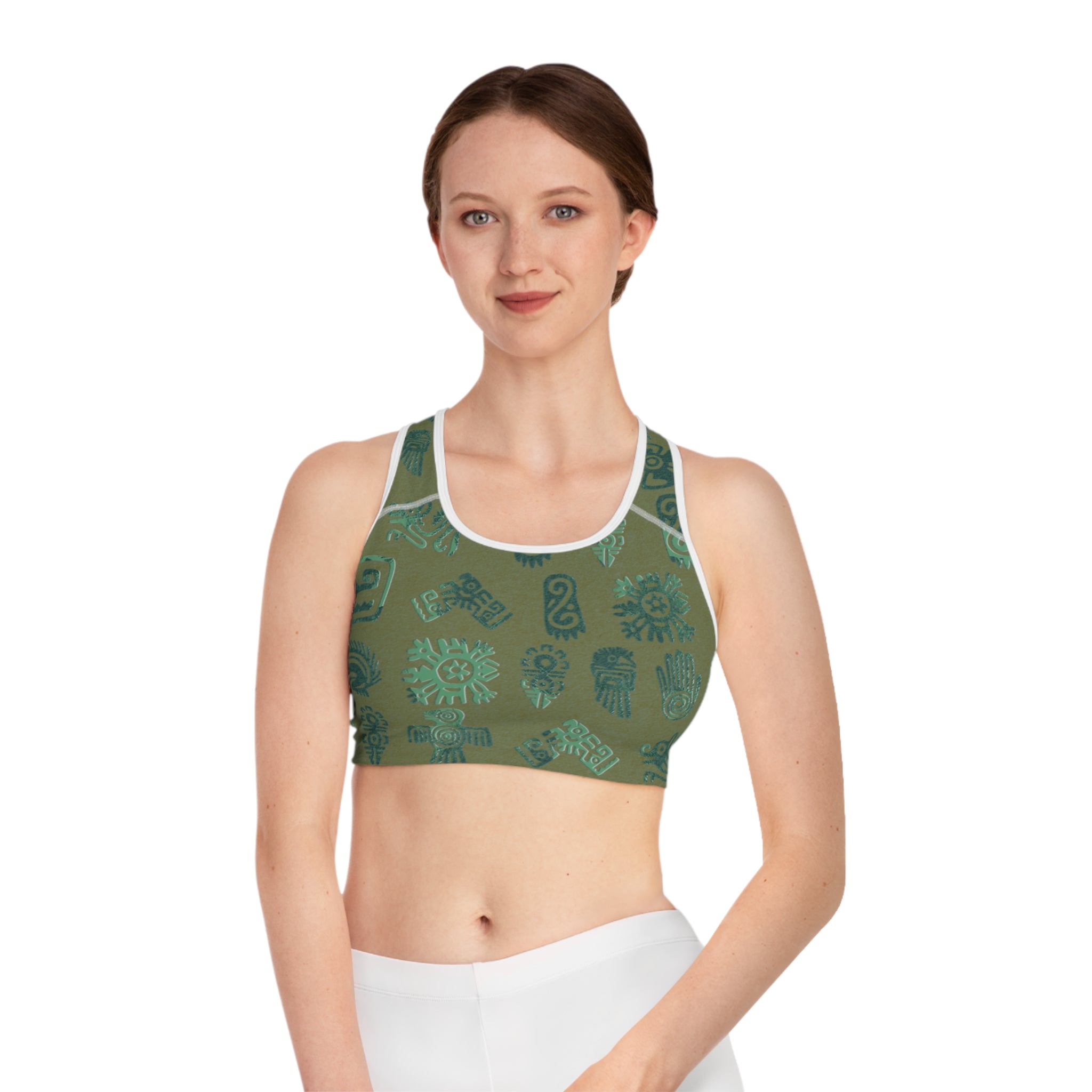Tribal Print Sports Bra - Comfortable Workout Gear for Active Lifestyles