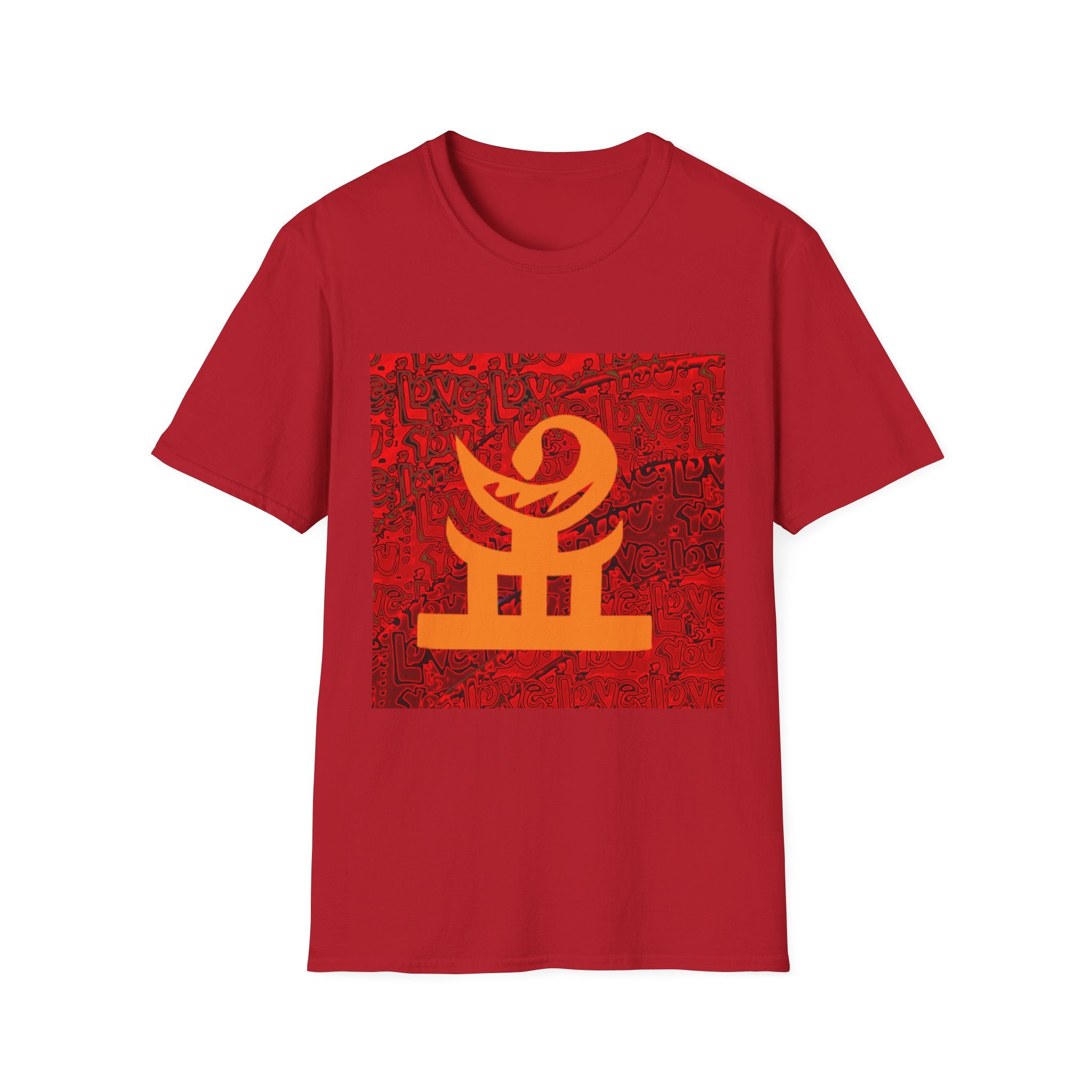 West African Symbol Unisex Softstyle T-Shirt - Vibrant Red Graphic Tee for Everyday Comfort