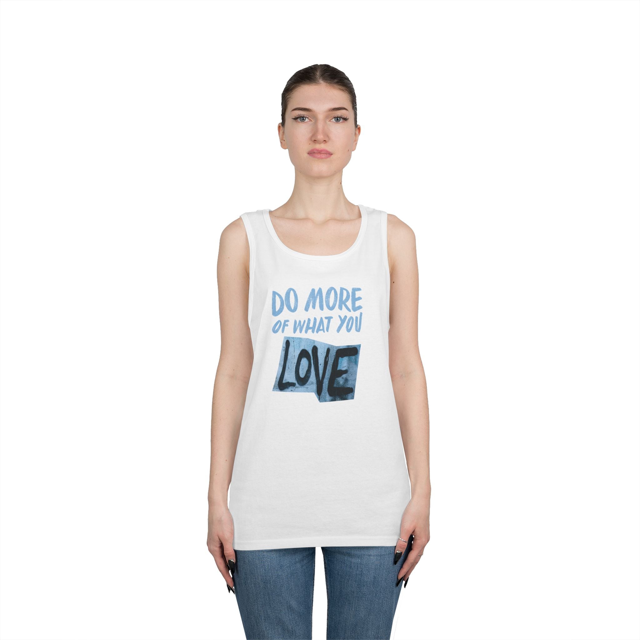 Inspirational Unisex Heavy Cotton Tank Top - "Do More of What You Love"