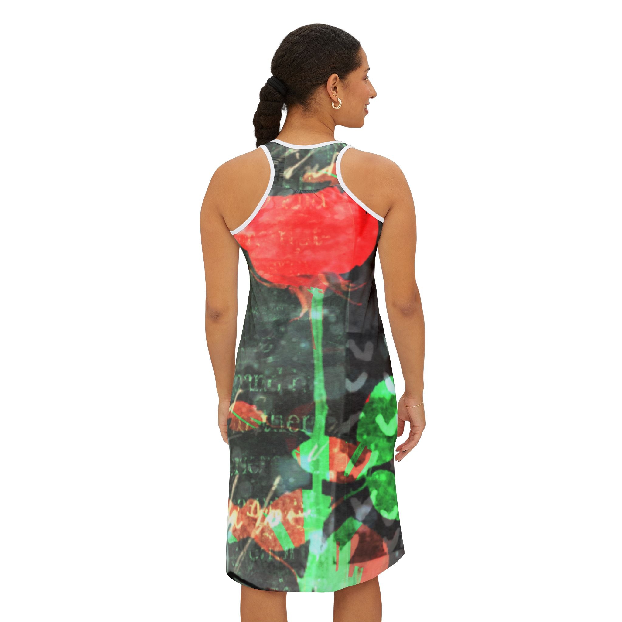 Floral Art Women's Racerback Dress - Stylish Summer Outfit