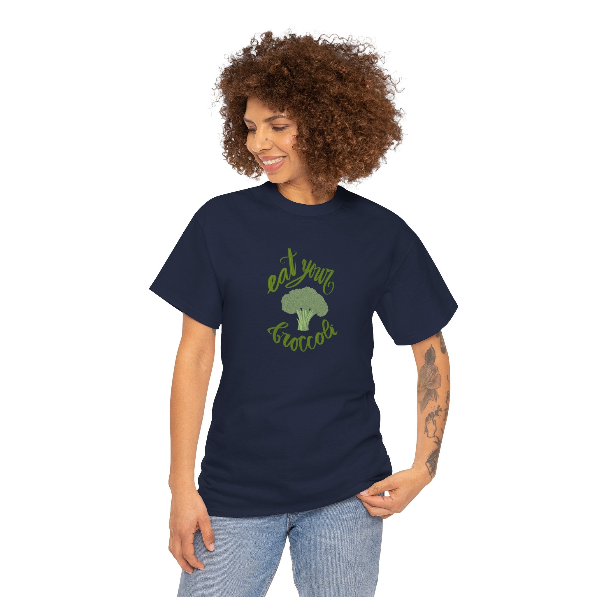 EAT YOUR BROCCOLI Unisex Heavy Cotton Tee