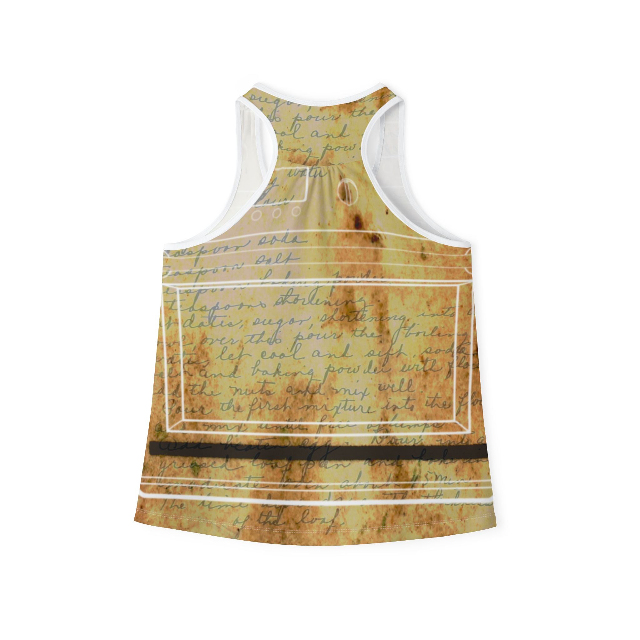 Vintage-Inspired Women’s Tank Top with Handwritten Notes Design - Perfect for Summer Outings and Casual Wear