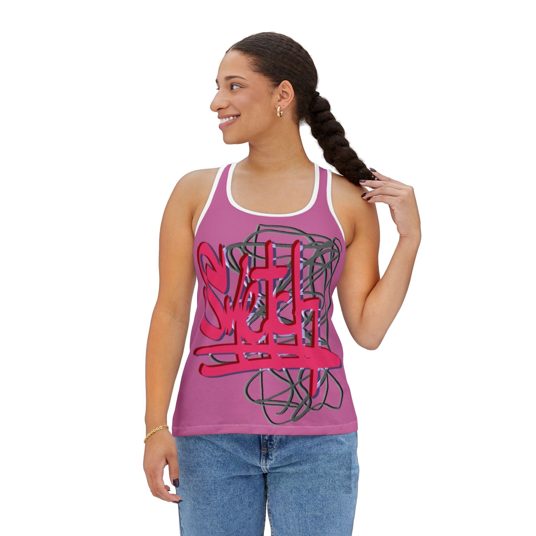 Sleek Abstract Tank Top - Trendy Casual Wear