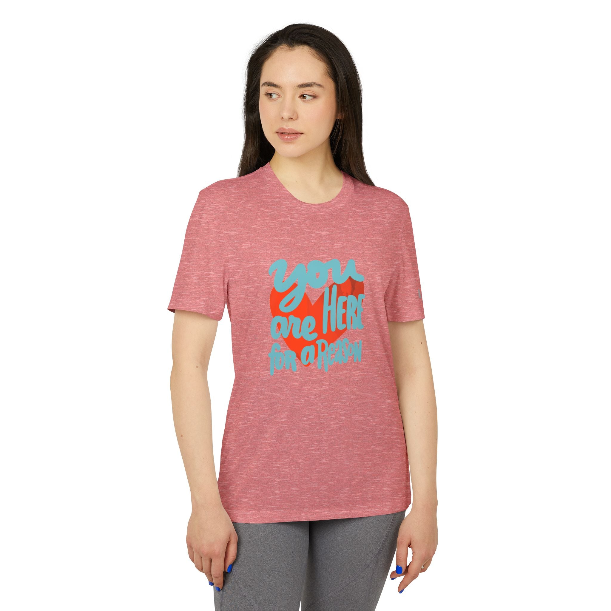 Inspirational Adidas Unisex Sport T-shirt - "You Are Here for a Reason"