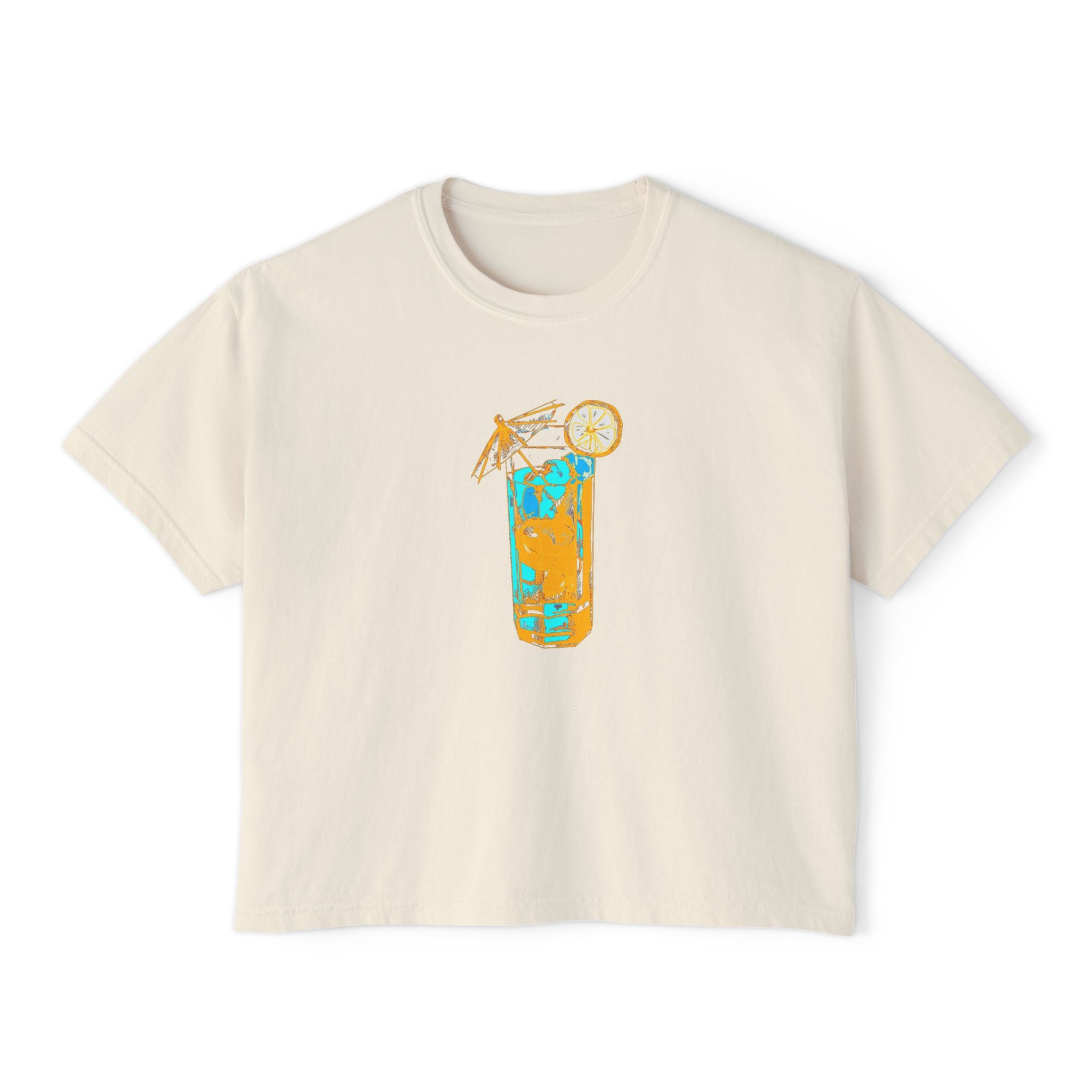 Refreshing Summer Women's Boxy Tee, Chill Vibes Tee, Beachwear, Casual Summer Top, Lemonade Graphic Tee, Gift for Her