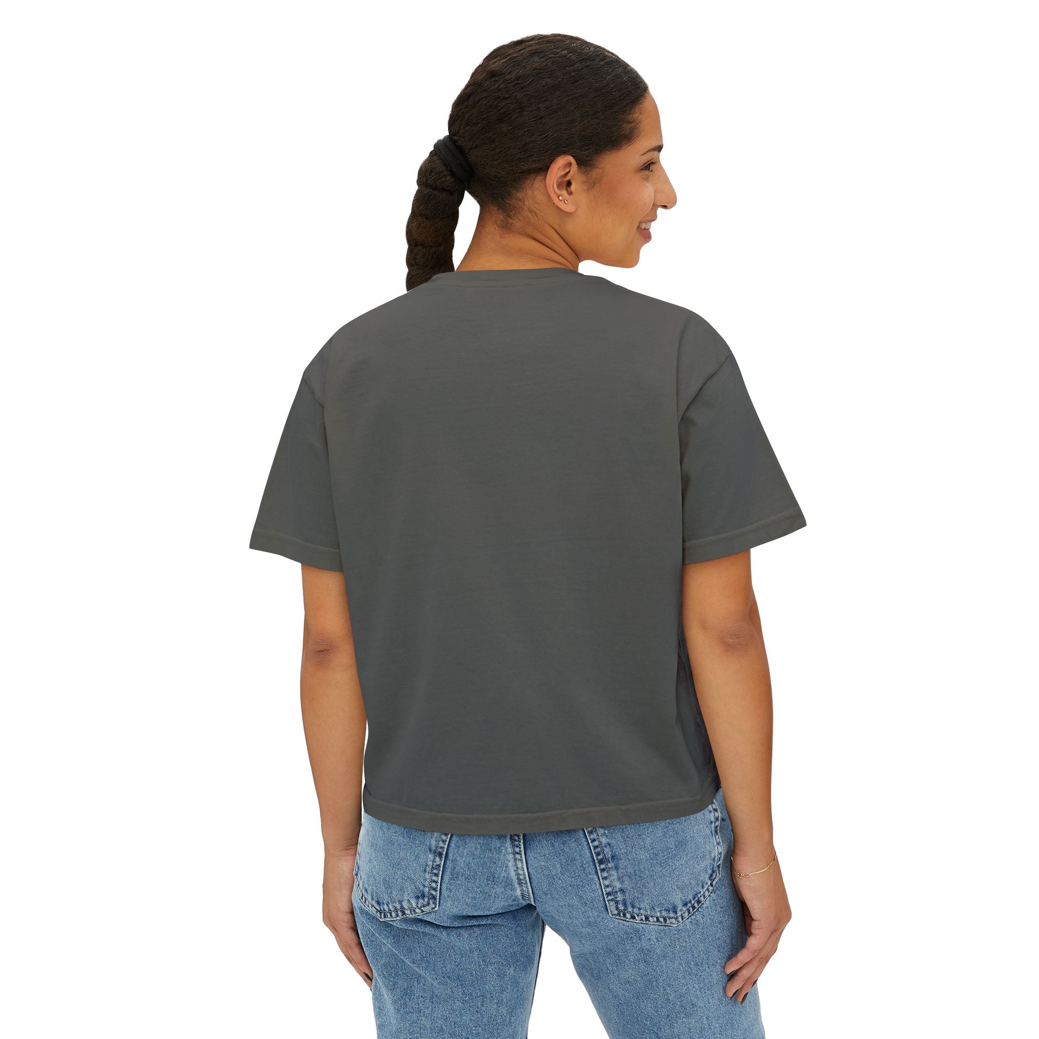 Chic Women's Boxy Tee - Modern Abstract Design