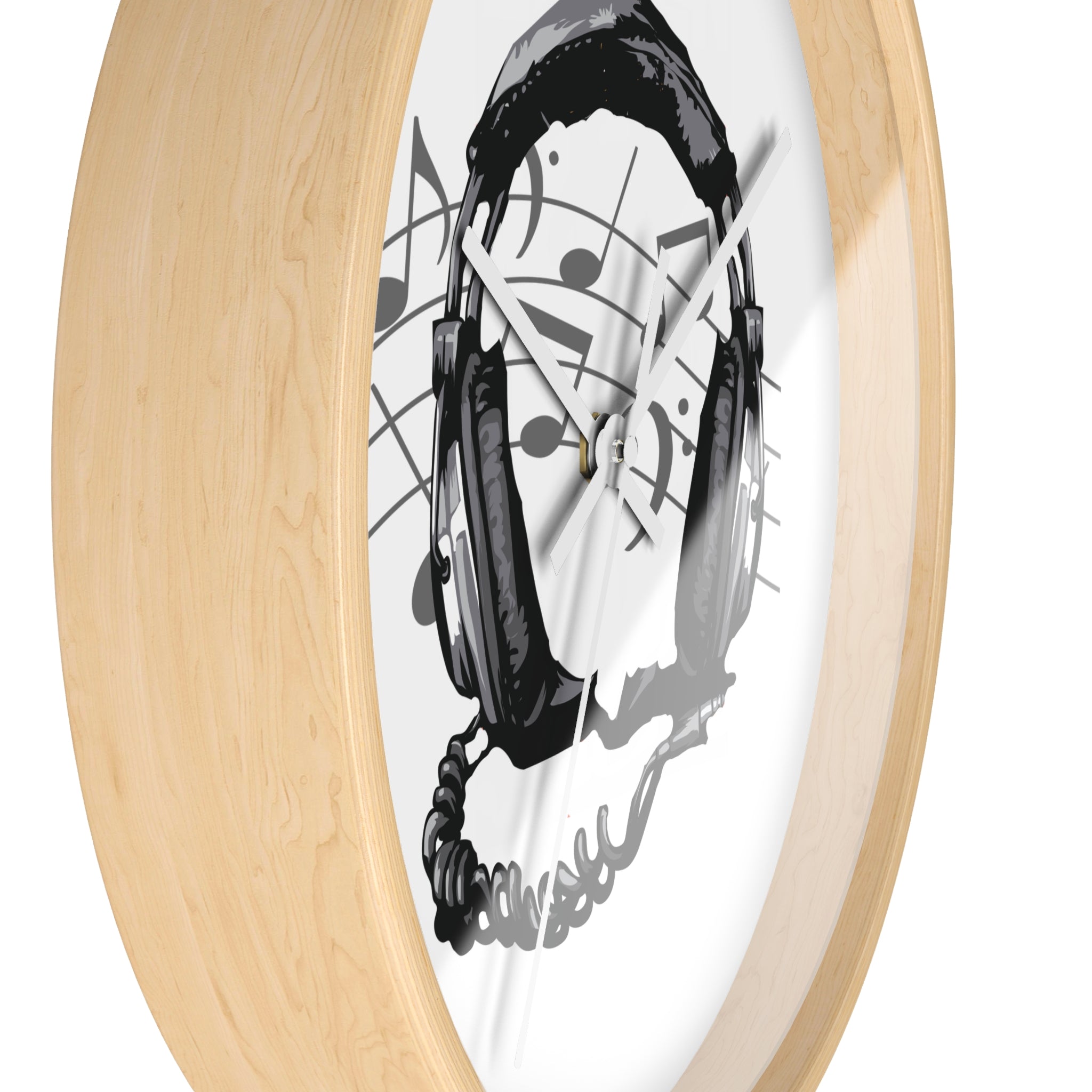 Music Lover's Wall Clock, Headphones Home Decor, Unique Gift for Musicians, Music Room Accessories, Stylish Timepiece