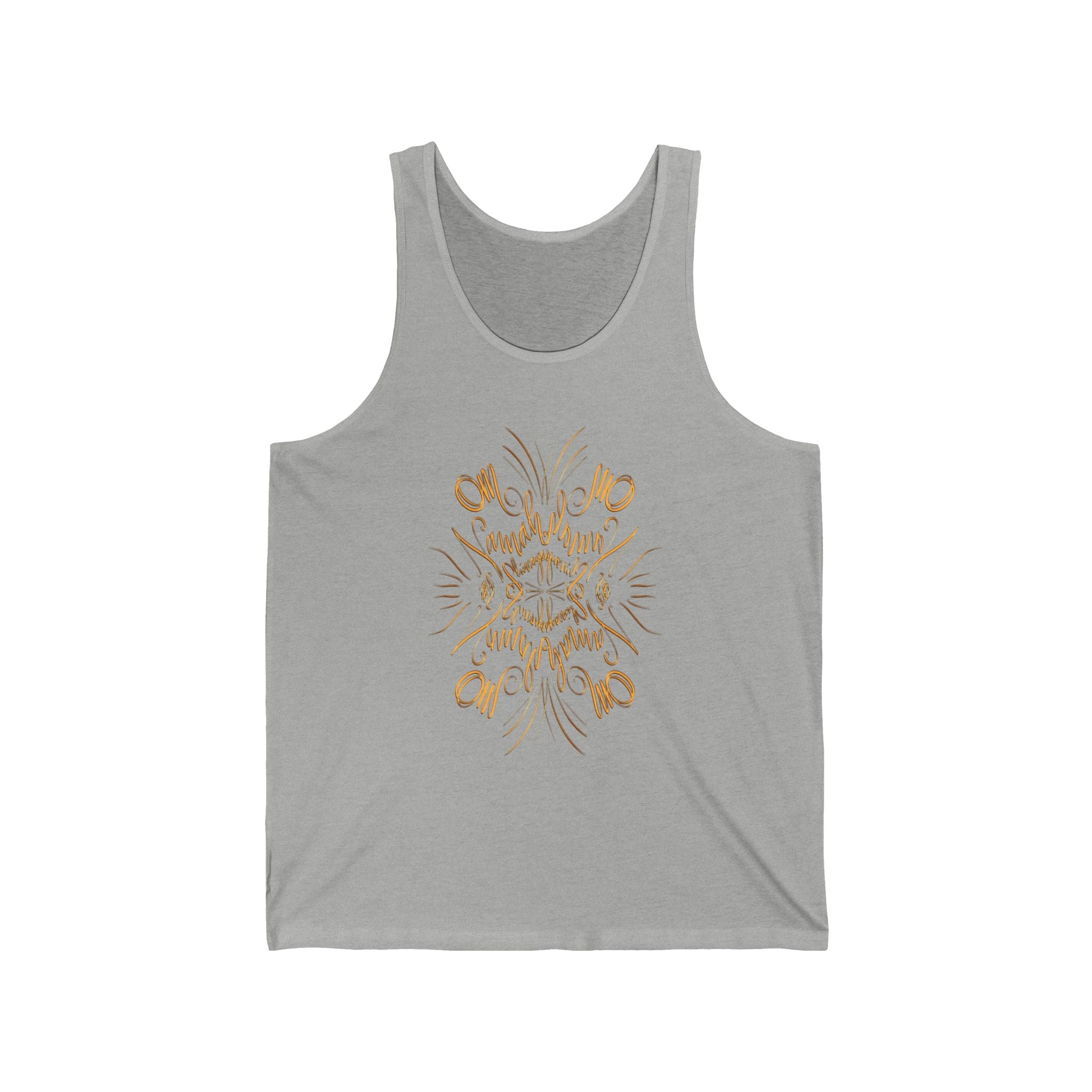Golden OM Floral Unisex Jersey Tank - Stylish Summer Sleeveless Top
