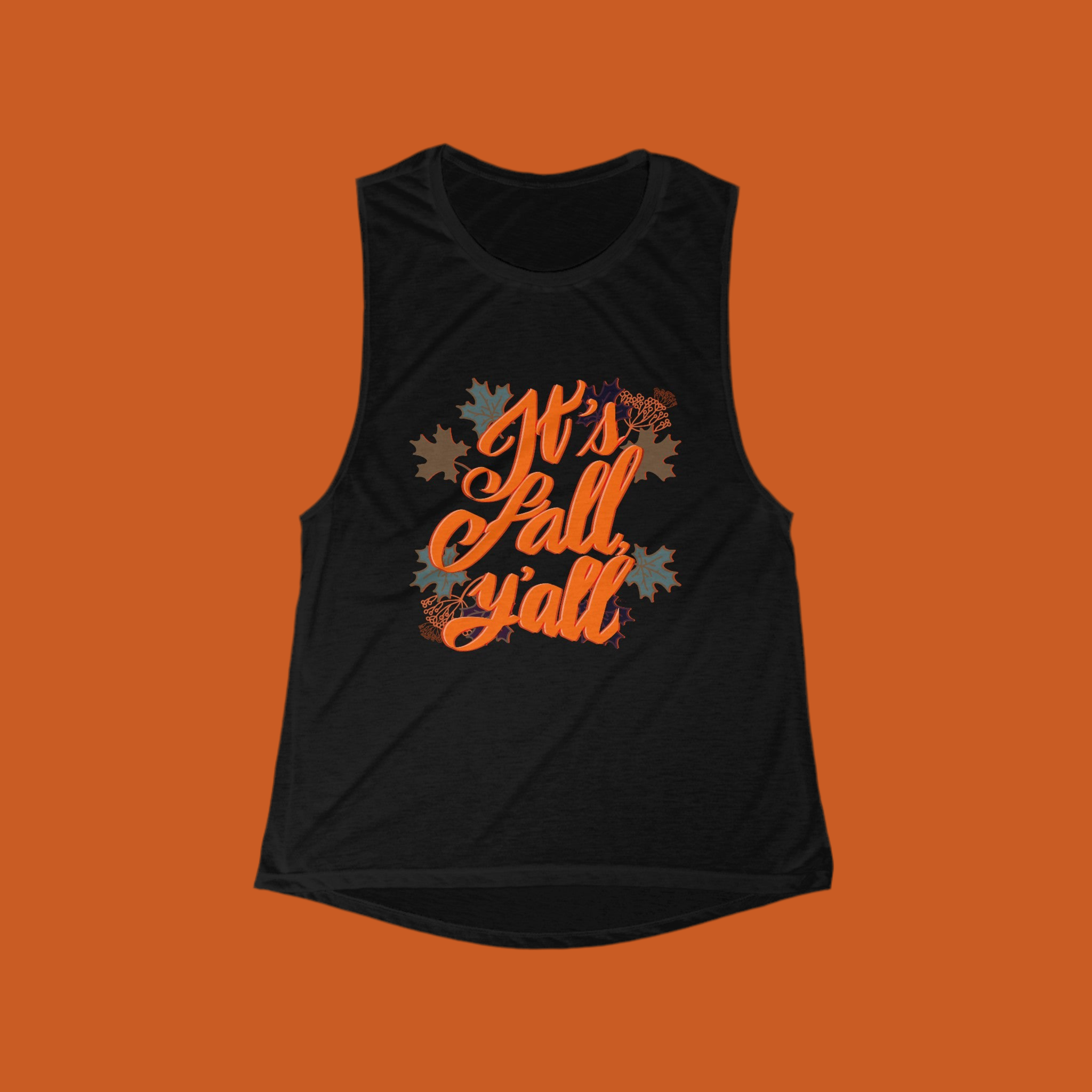 IT’S FALL, Y’ALL Women's Flowy Scoop Muscle Tank