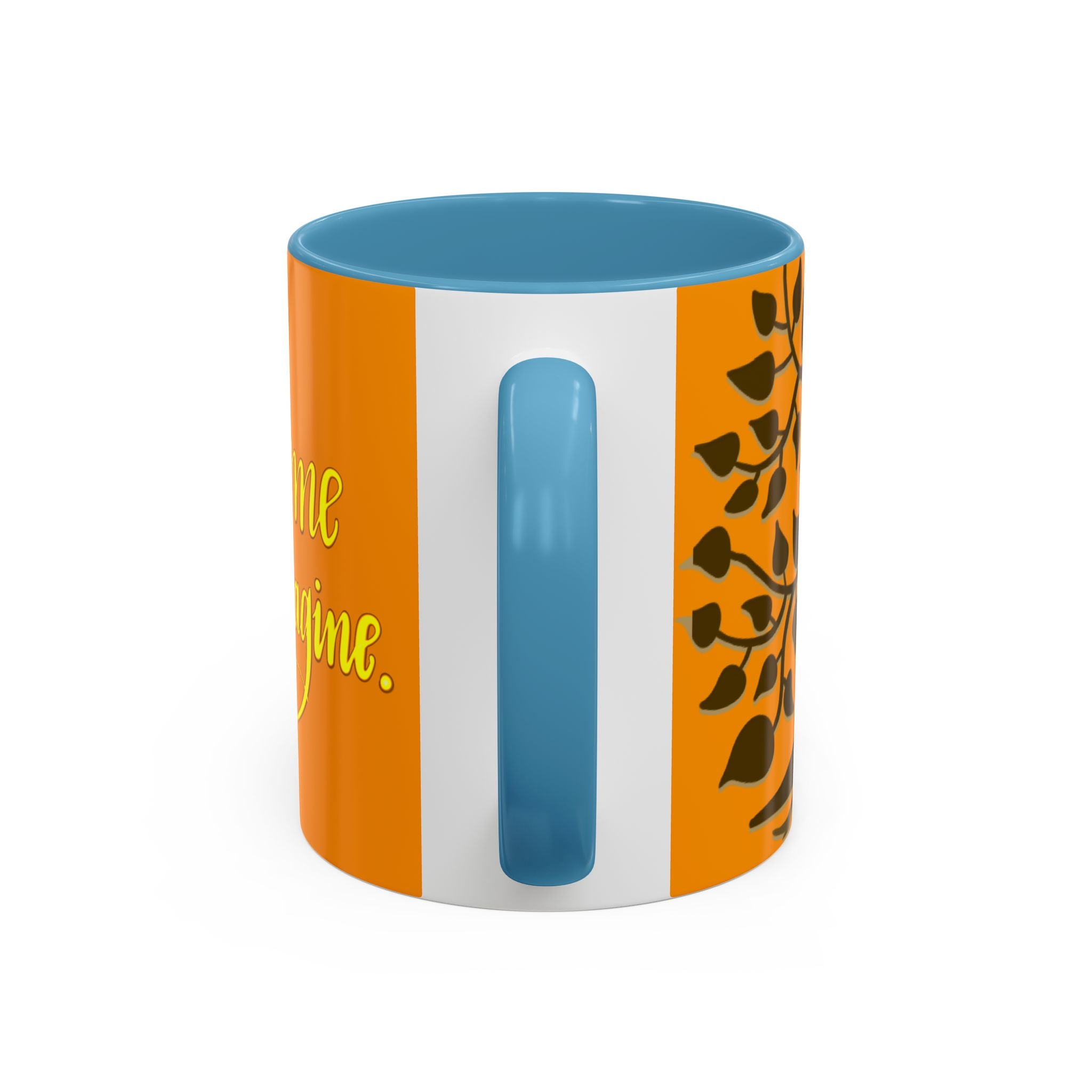 YOU BECOME WHAT YOU IMAGINE YOGA Accent Coffee Mug (11 oz)