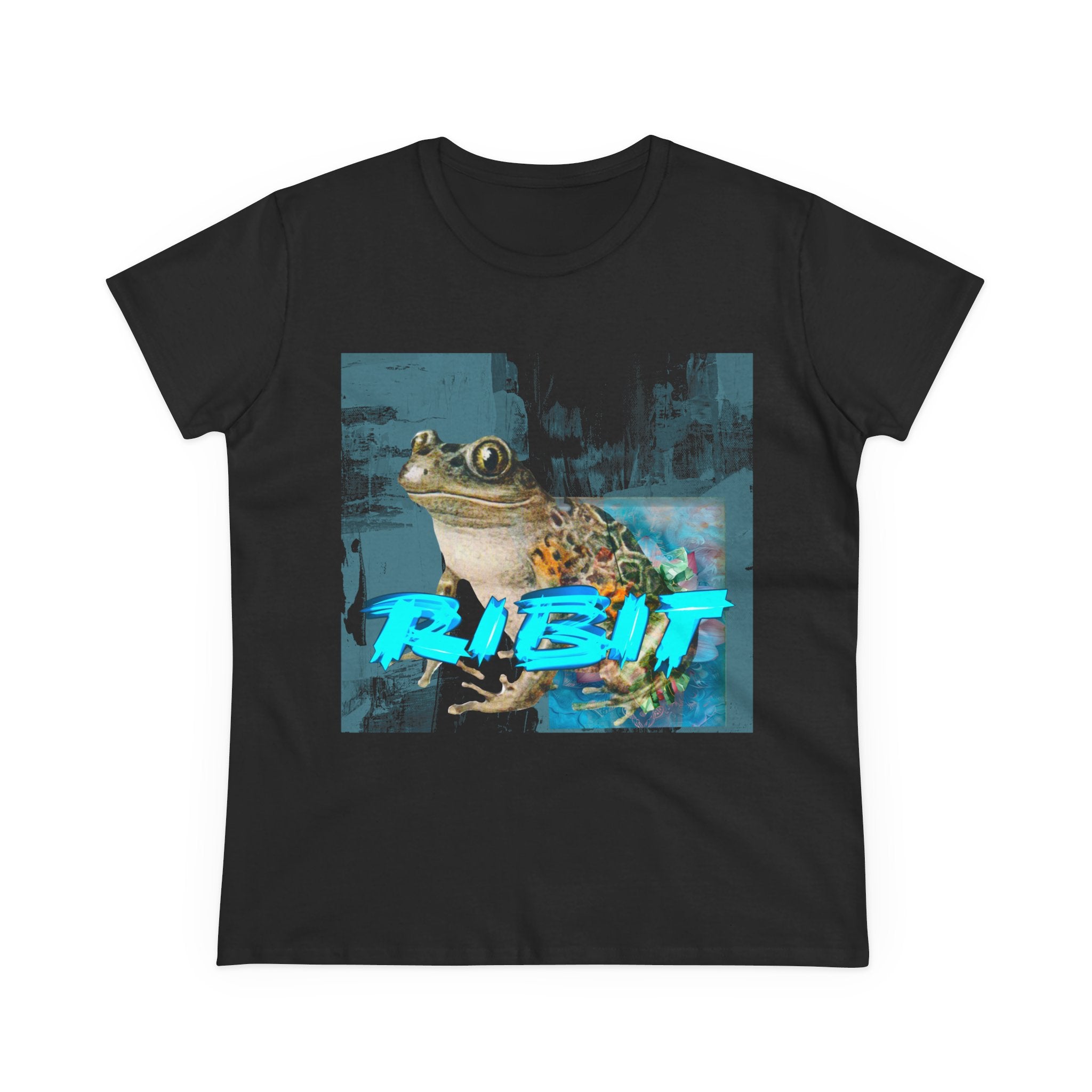 RIBIT Frog Graphic Tee – Fun Women’s Midweight Cotton Shirt