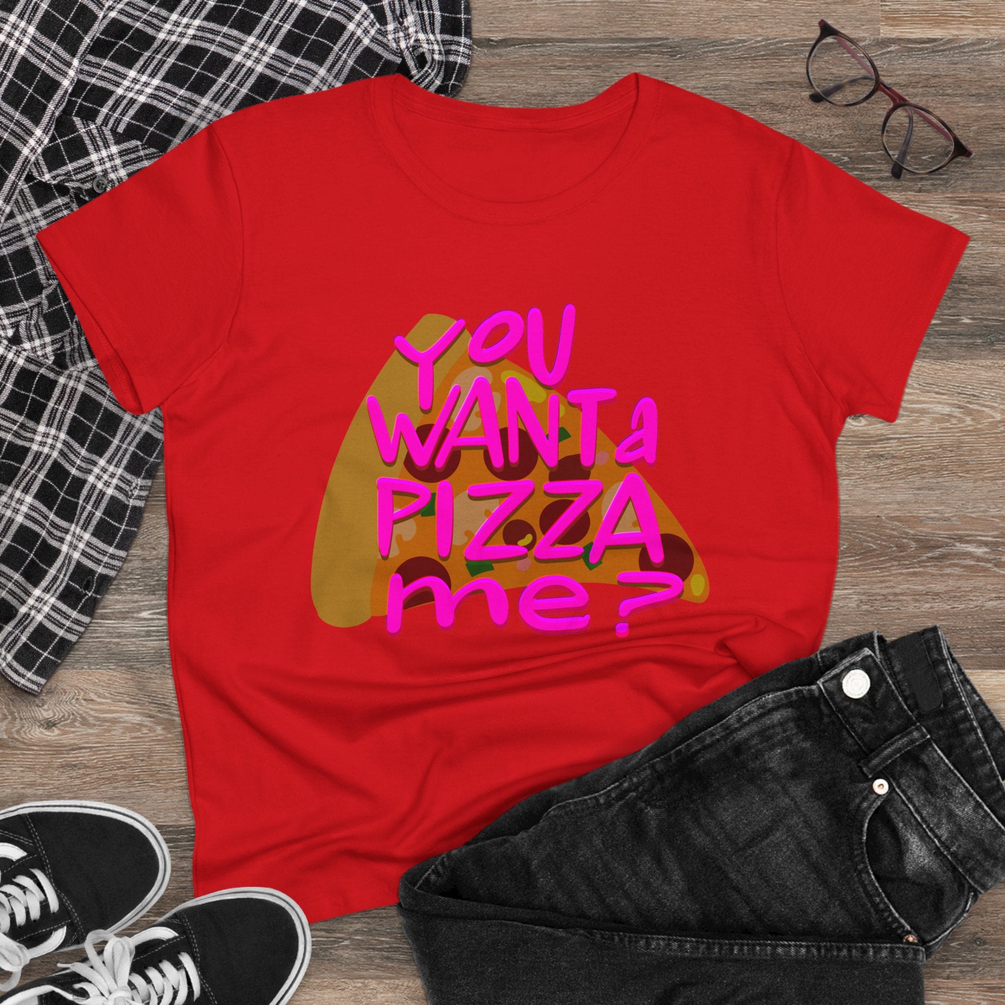 Pizza Quote Tee - Casual Cotton Shirt