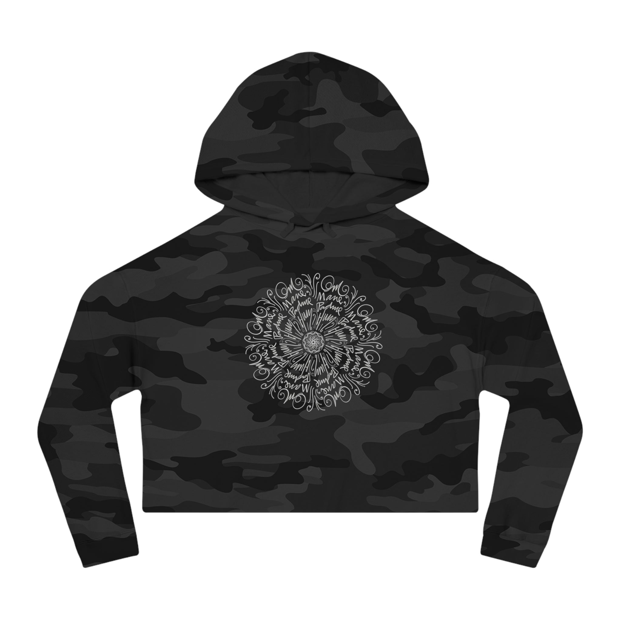 Women’s Cropped OM Mandala Hooded Sweatshirt - Cozy & Stylish Casual Wear