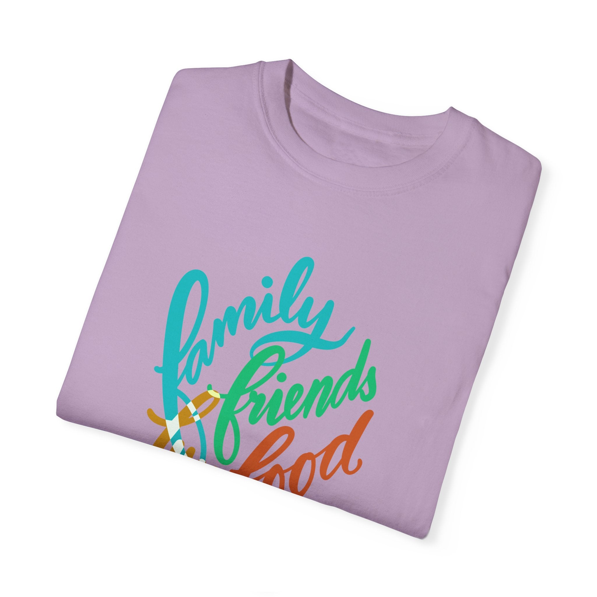 Garment-Dyed T-shirt Hand Lettered by Cecile - Celebrate Holidays with Loved Ones