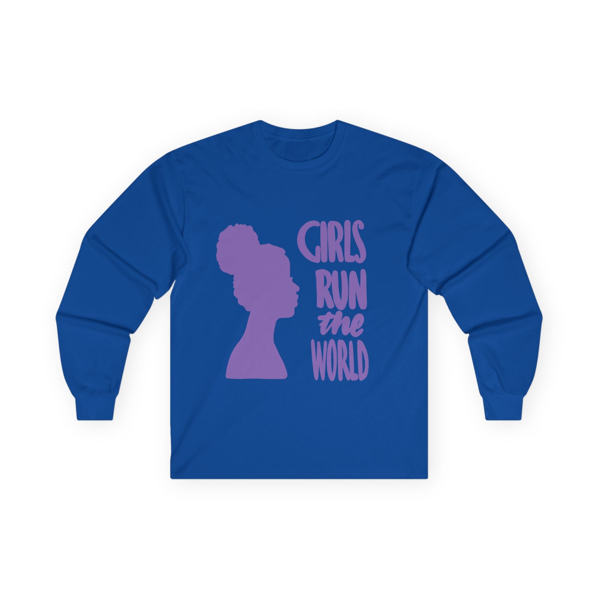 Girls Run the World Long Sleeve Tee - Empowering Unisex Cotton Shirt