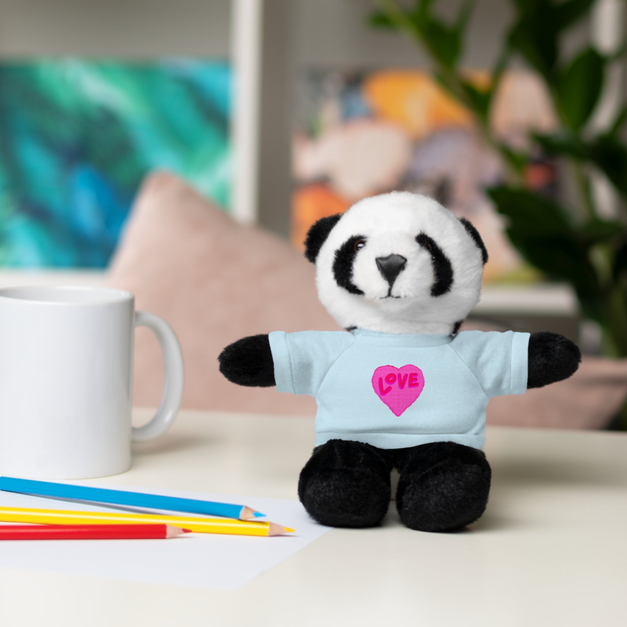 Love Bear Stuffed Animal in Custom Tee - Perfect Gift for Kids and Occasions