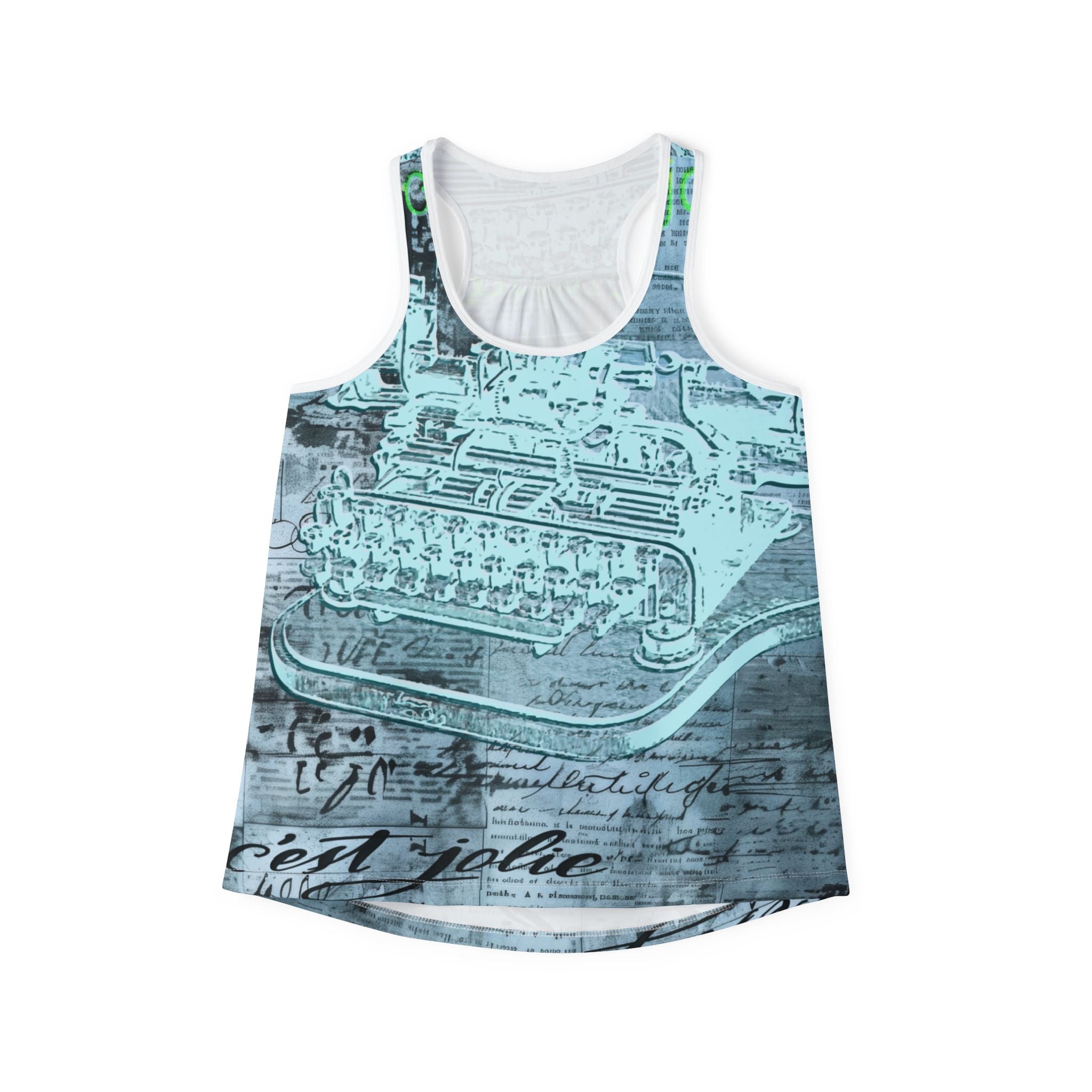Vintage Typewriter Women's Tank Top - Artistic Typography Design