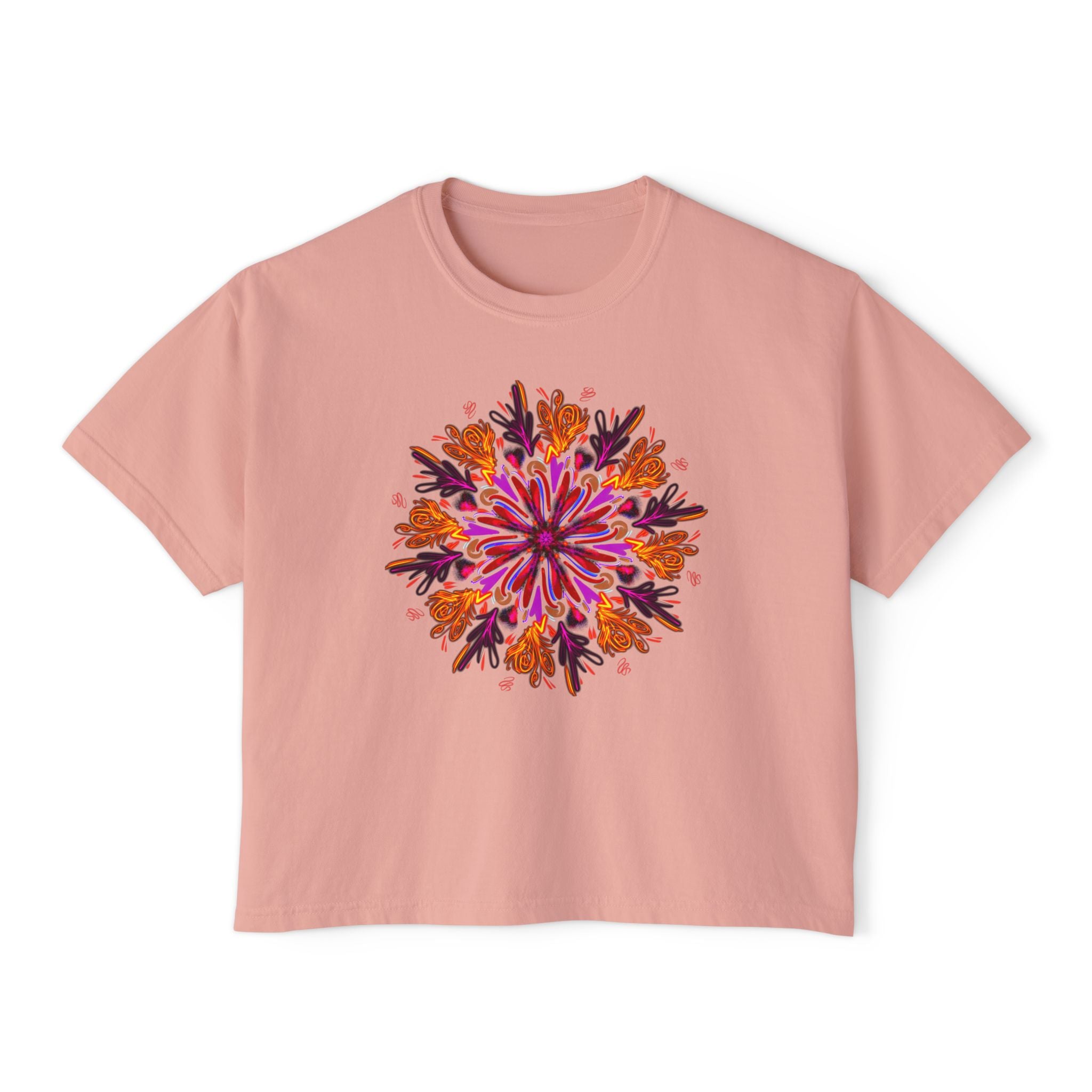 Floral Boxy Tee for Women - Bohemian Style T-Shirt